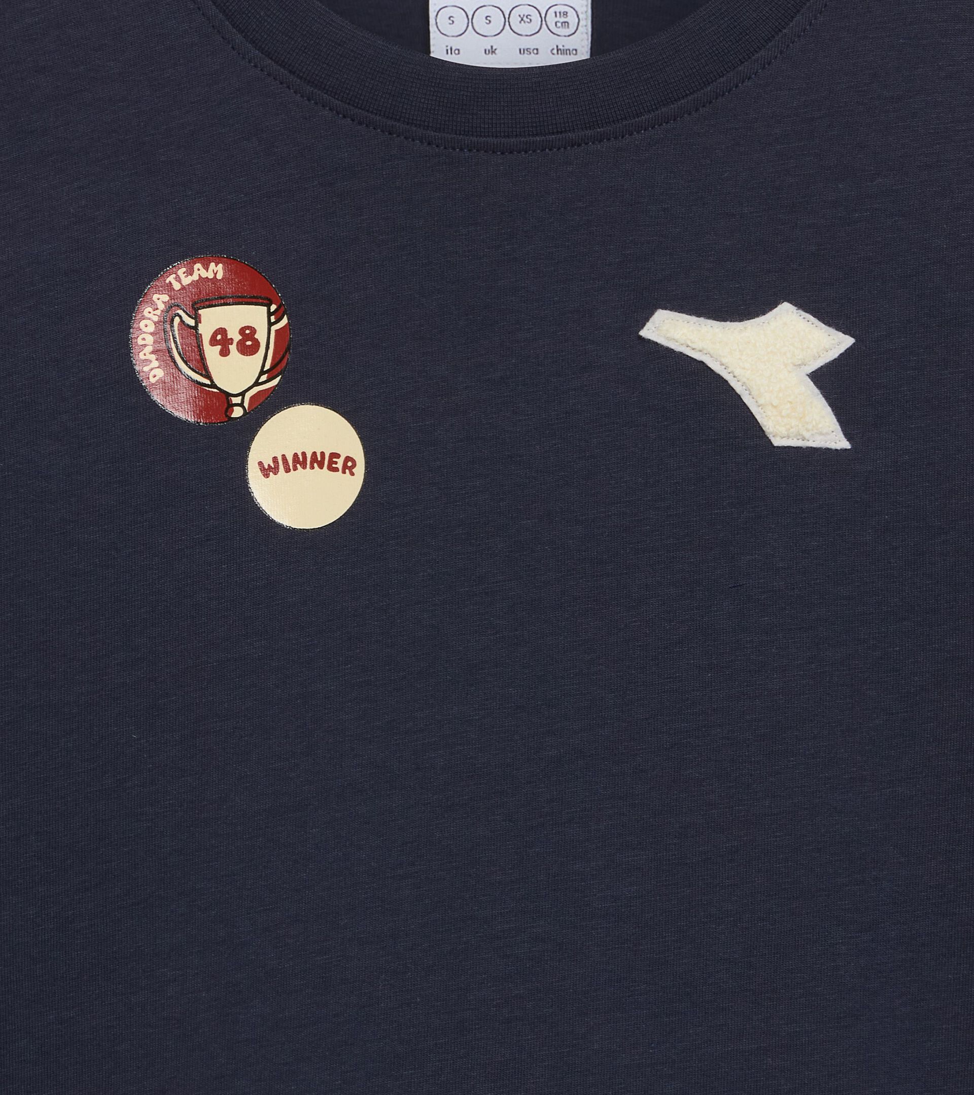 Short-sleeved T-shirt - Regular fit - Boys JB. T-SHIRT SS LOGO BLUE DENIM - Diadora