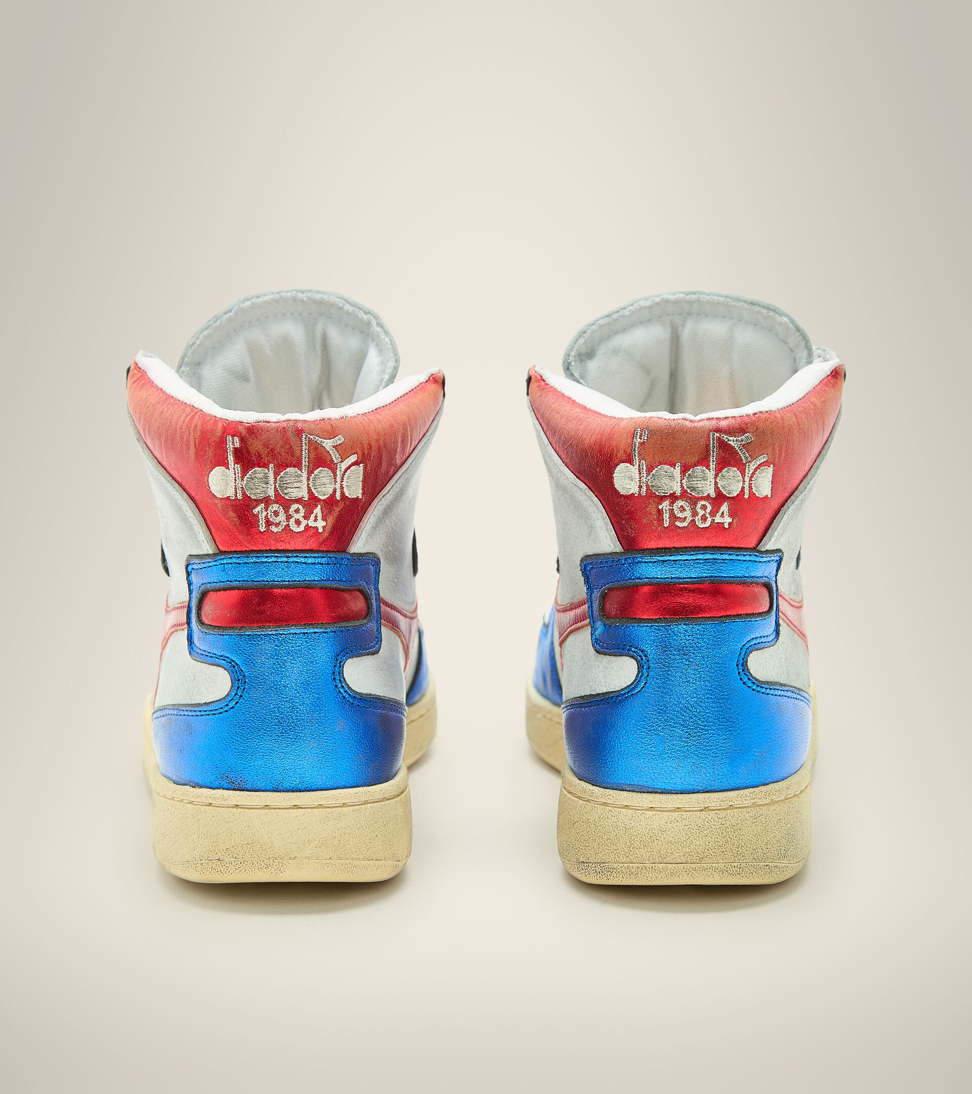Zapatillas Heritage - Unisex MI BASKET METALLIC PIGSKIN USED WHITE/BLUE - Diadora