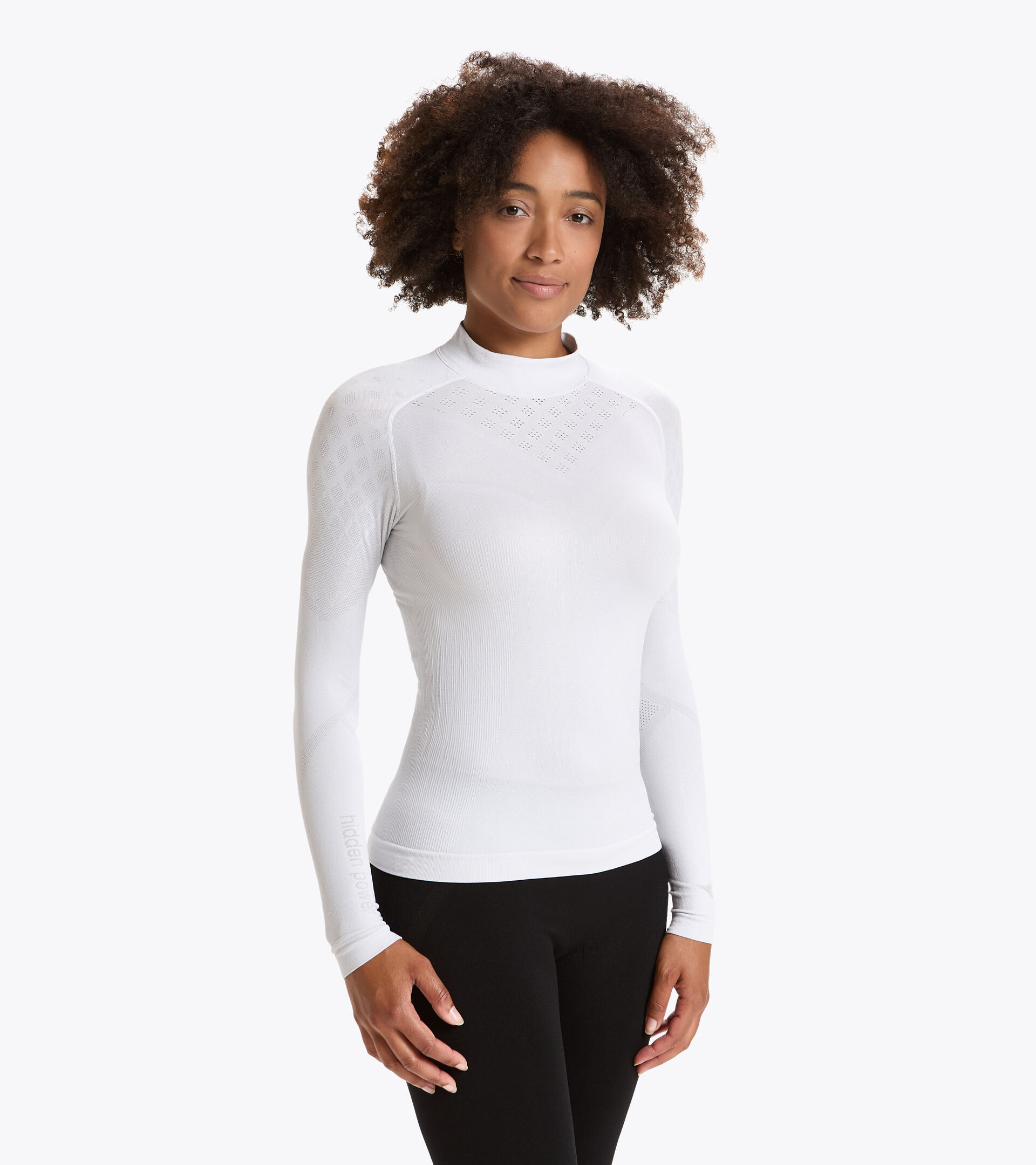 T-shirt da training a manica lunga - Donna L. TURTLE NECK ACT BIANCO OTTICO - Diadora