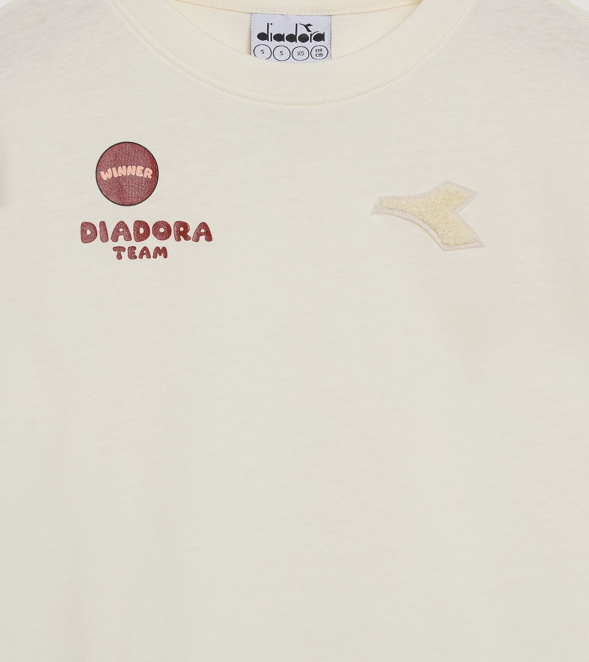 Short-sleeved T-shirt - Regular fit - Boys JB. T-SHIRT SS LOGO GARDENIA WHITE - Diadora