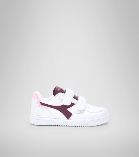 Sports shoes - Kids 4-8 years RAPTOR LOW PS WHITE/GRAPE WINE - Diadora