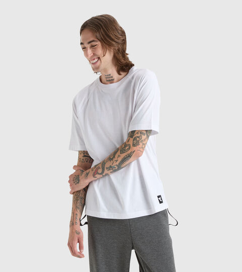 Cotton and polyester T-shirt - Men’s T-SHIRT SS URBANITY OPTICAL WHITE/BLACK - Diadora