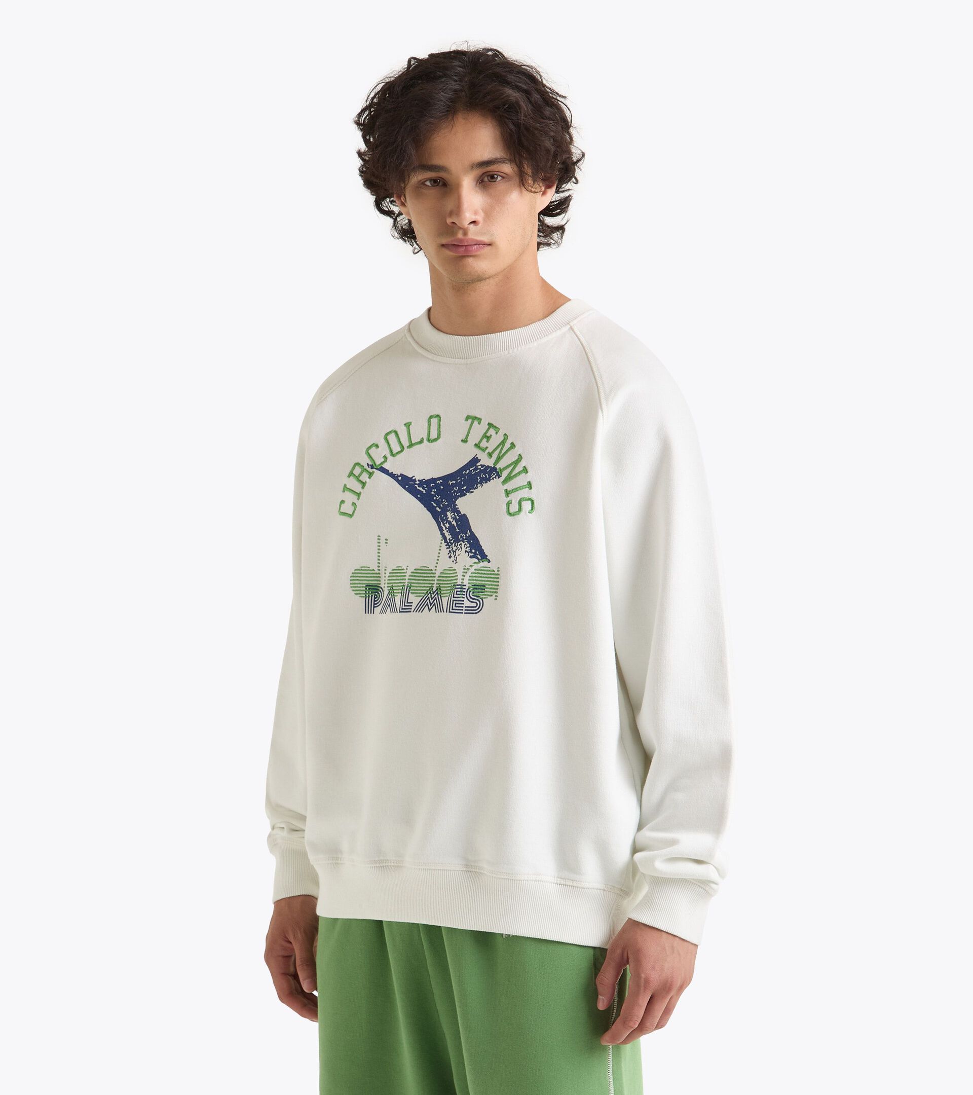 Sweatshirt Crew Legacy - Made in Italy - All-gender SWEATSHIRT CREW LEGACY SNOW WHITE - Diadora