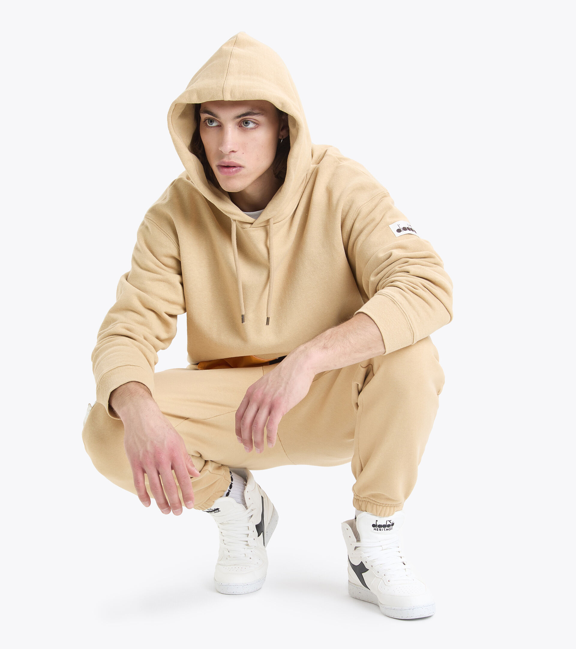 Felpa con cappuccio - Made in Italy - Uomo HOODIE 2030 SABBIA CALDA - Diadora