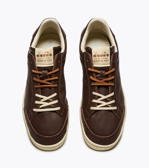 Leather Heritage shoes - Made in Italy - All-gender PRESTIGE BROGUE ITALIA BROWN RUBBER - Diadora