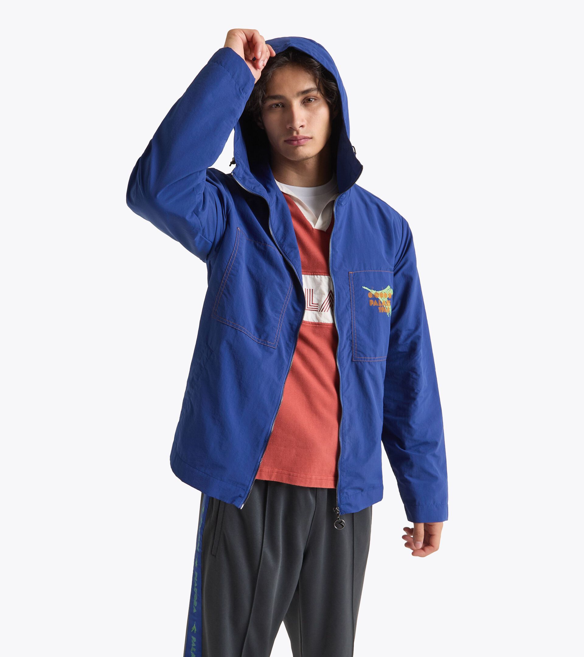 Legacy hooded windbreaker - Made in Italy - All-gender
 JACKET LEGACY BLUE LIMONGES - Diadora