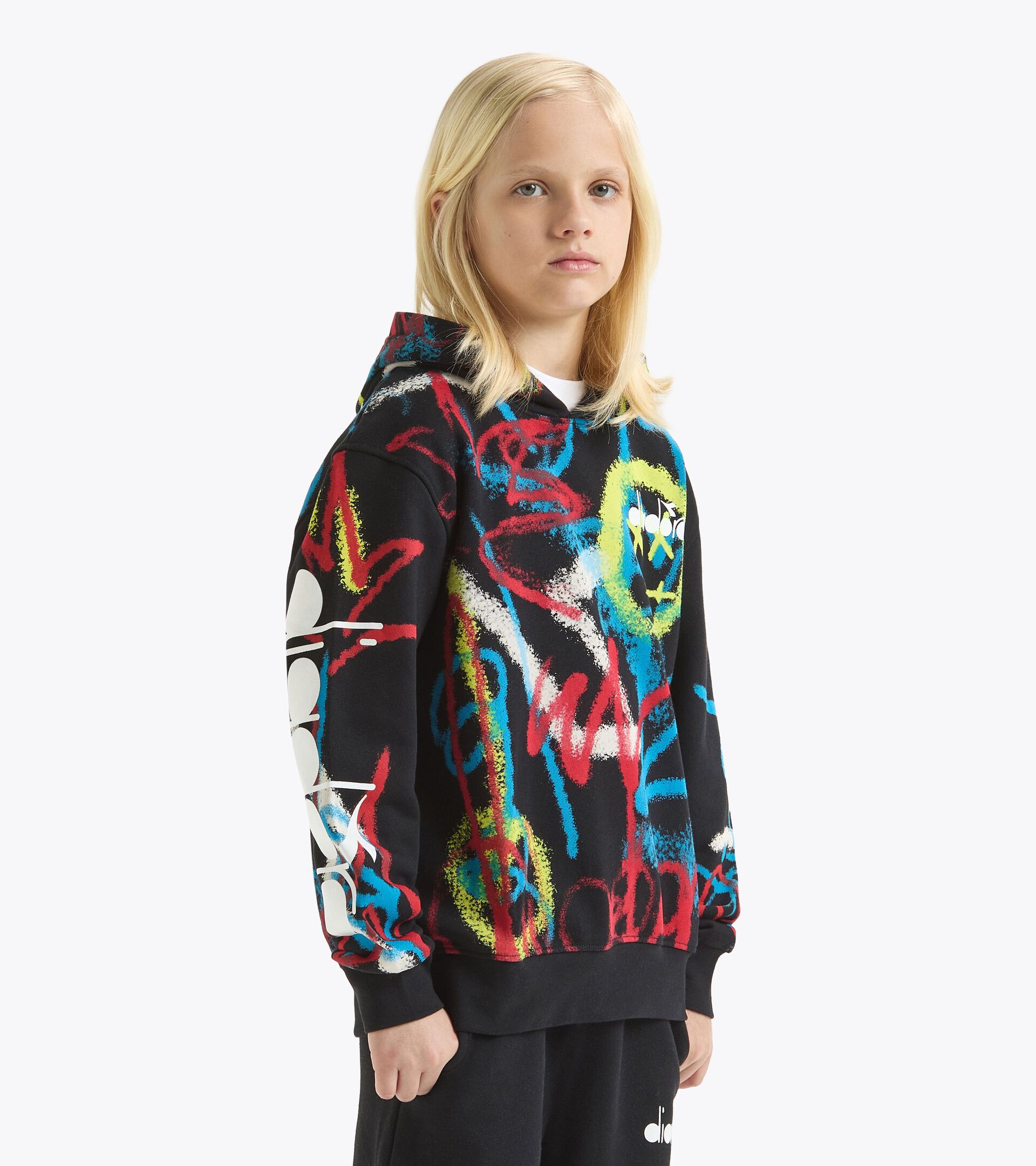 Hoodie - Graffiti-Print - Jungen JB. HOODIE GRAFFITI SCHWARZ - Diadora