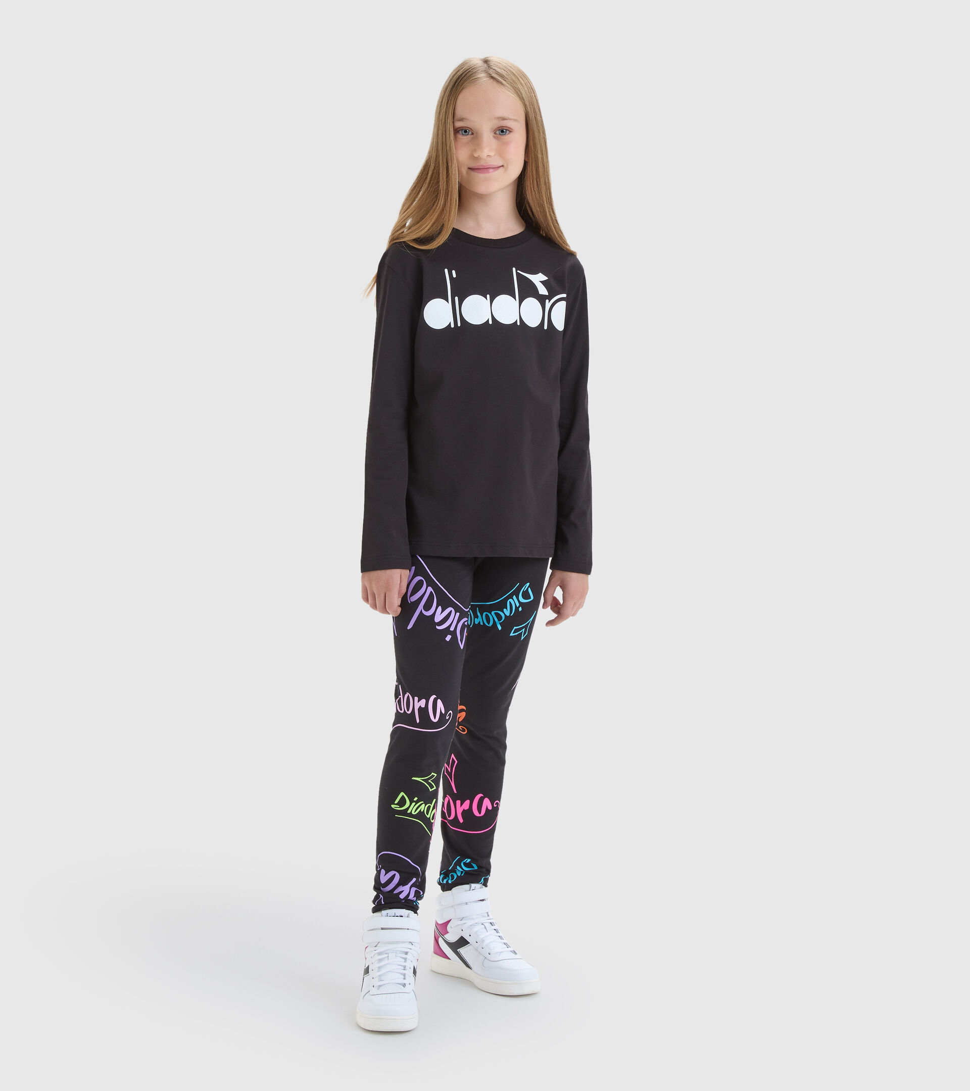 Camiseta de manga larga - Niña JG.T-SHIRT LS D NEGRO - Diadora