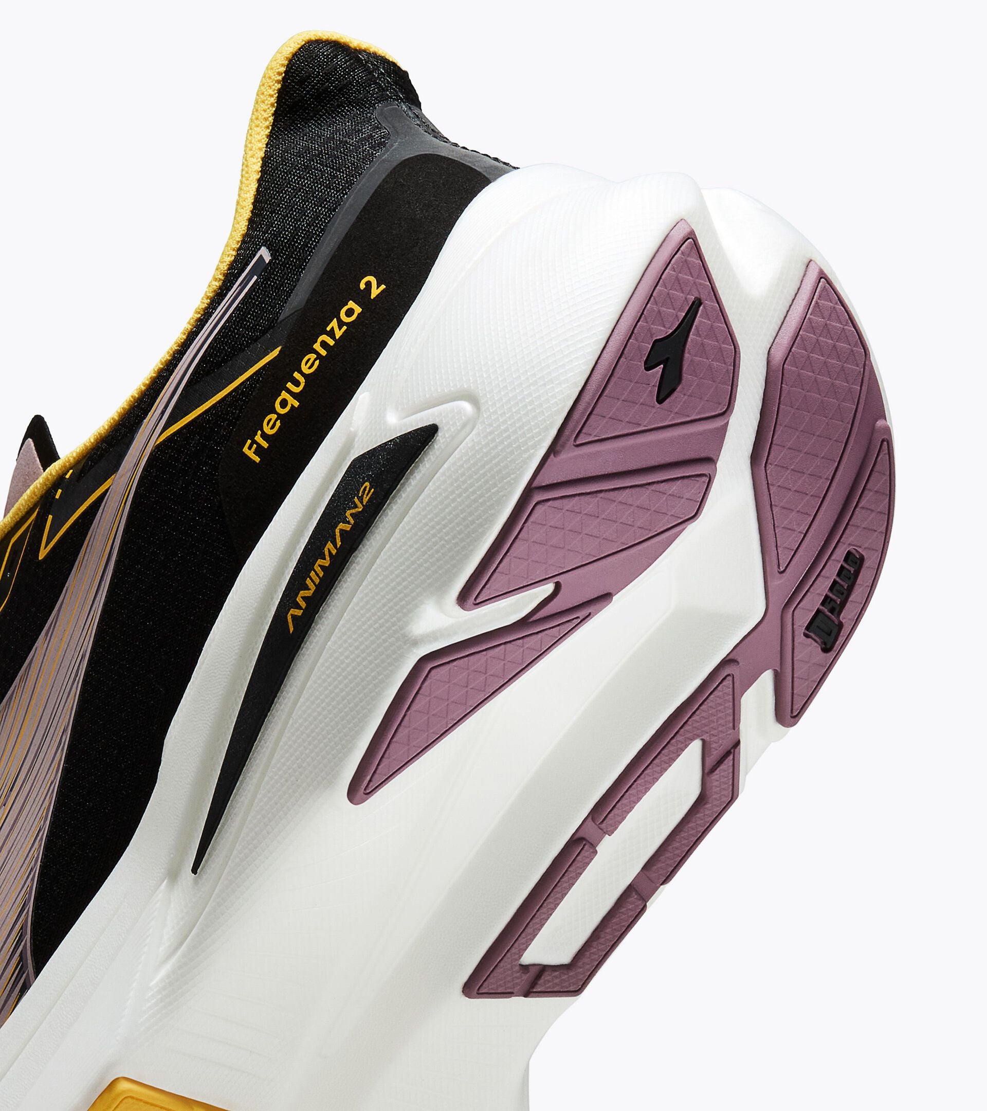 Running shoe - Lightness and reactivity - Men&rsquo;s FREQUENZA 2 BLACK /DAFFODIL - Diadora