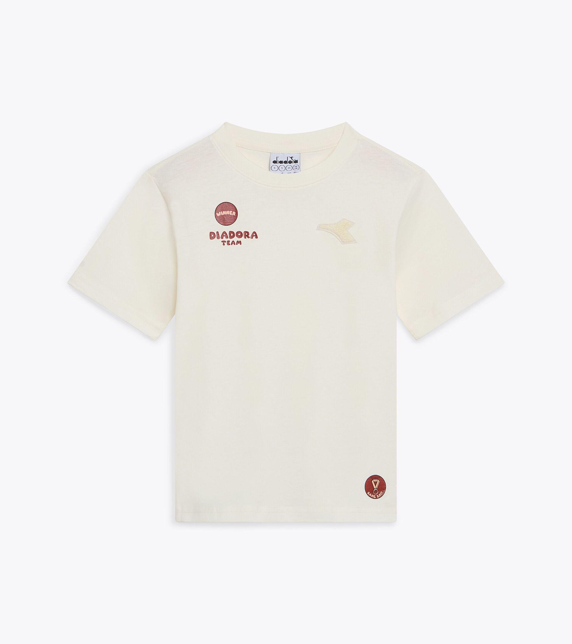 T-Shirt mit kurzen &Auml;rmeln - Regular Fit - Jungen JB. T-SHIRT SS LOGO GARDENIE WEISS - Diadora