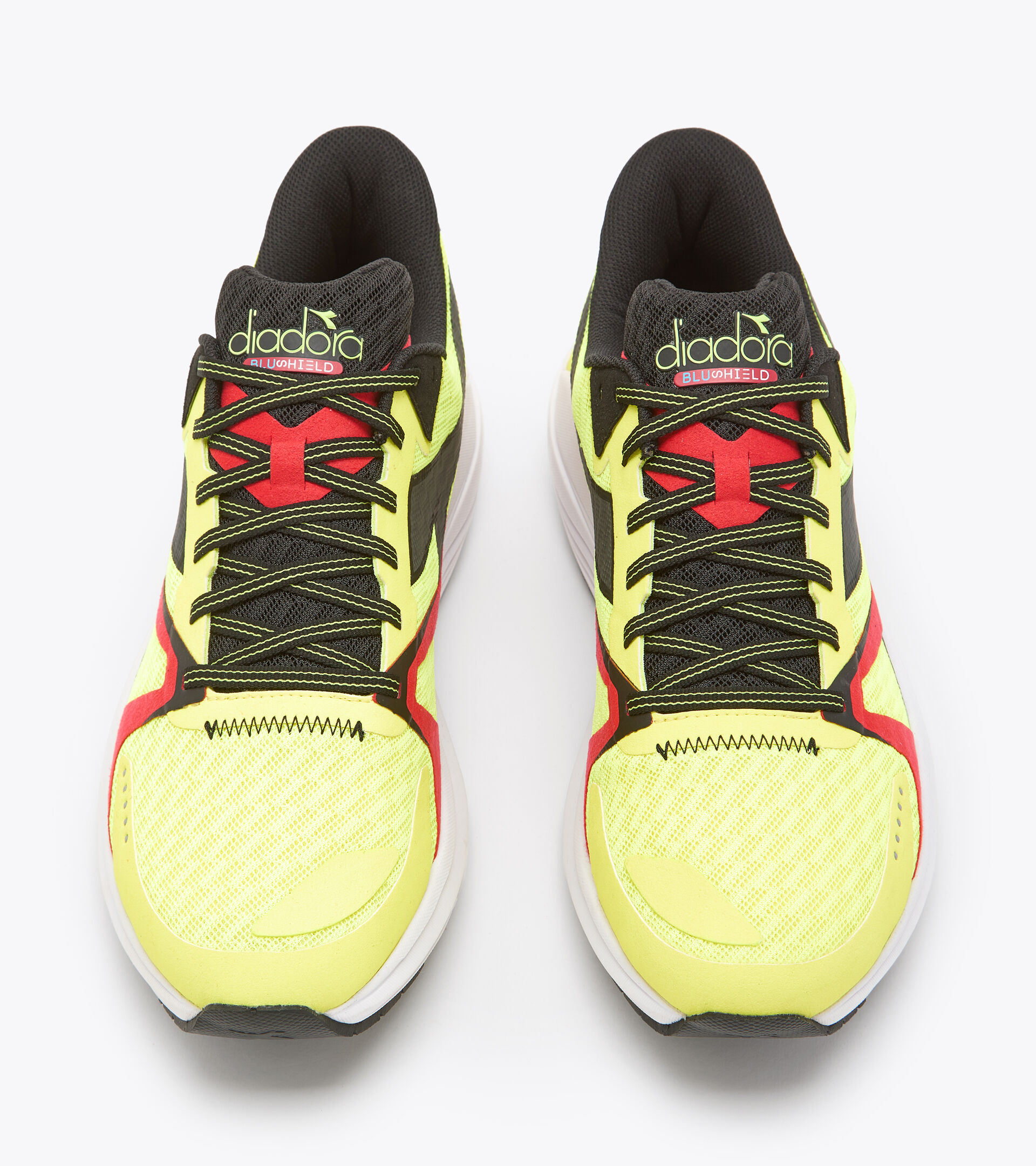 Running shoes - Men MYTHOS BLUSHIELD 8 VORTICE YELLOW FLUO DD/BLK/FIERY RED - Diadora