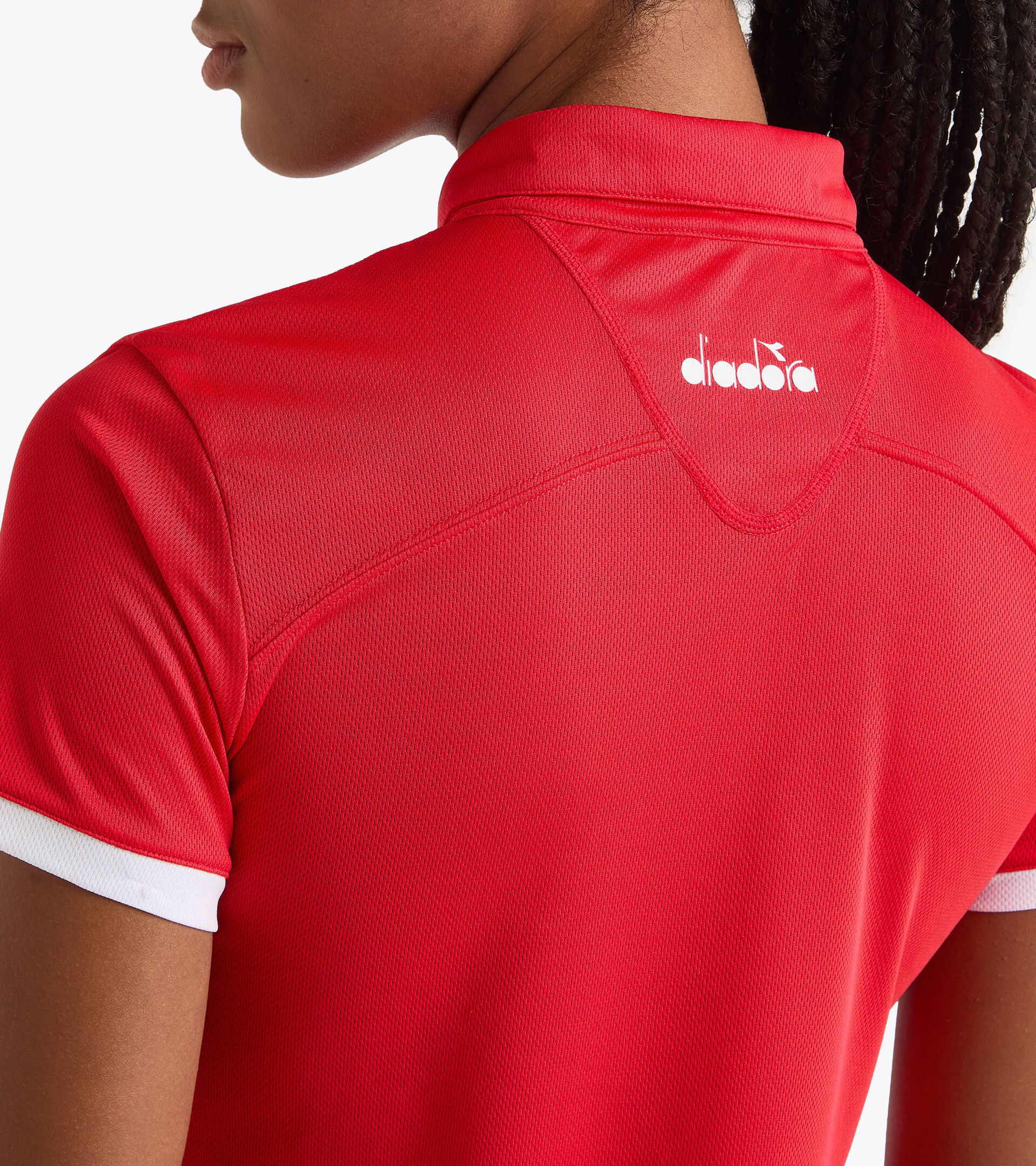 Tennis polo shirt - Women L. POLO COURT TOMATO RED - Diadora