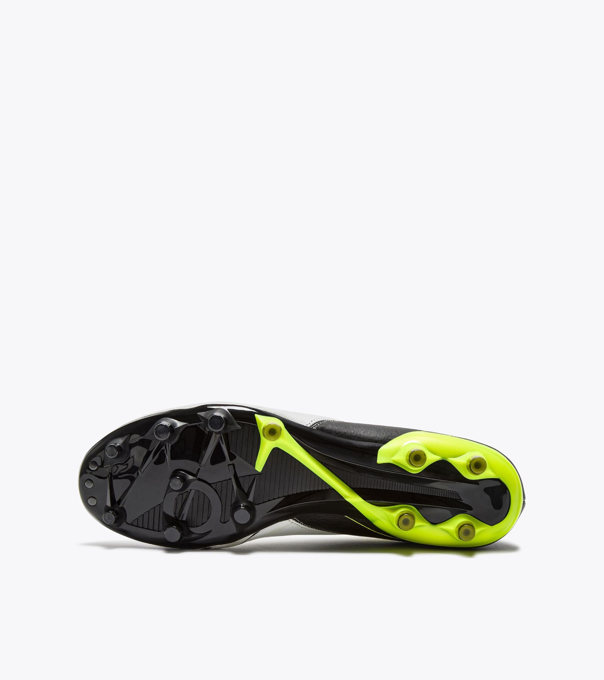 Leather calcio boots for firm grounds - Made In Italy - Gender Neutral MAXIMUS ICON ITA SLX BLACK/WHITE/YELLOW FL DD - Diadora