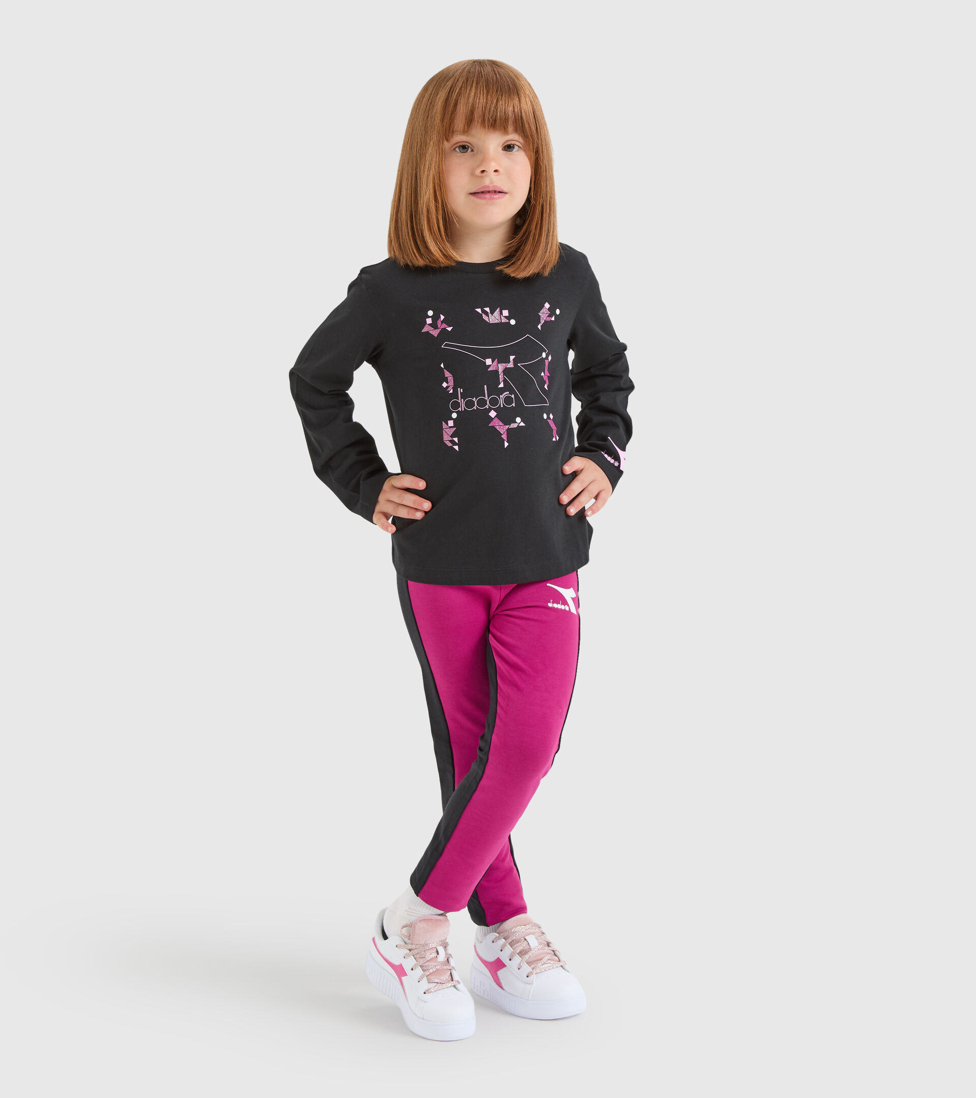 Langarm-T-Shirt - Mädchen JG.T-SHIRT LS GLEE SCHWARZ - Diadora