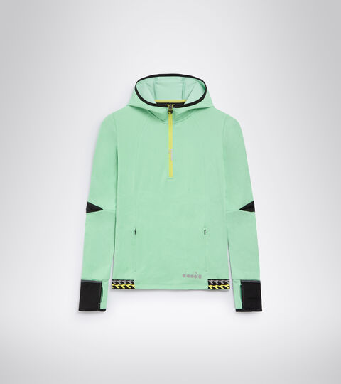L. HD WARM UP WINTER SWEAT, VERDE FRASSINO Felpa da running invernale - Donna L. HD WARM UP WINTER SWEAT VERDE FRASSINO - Diadora
