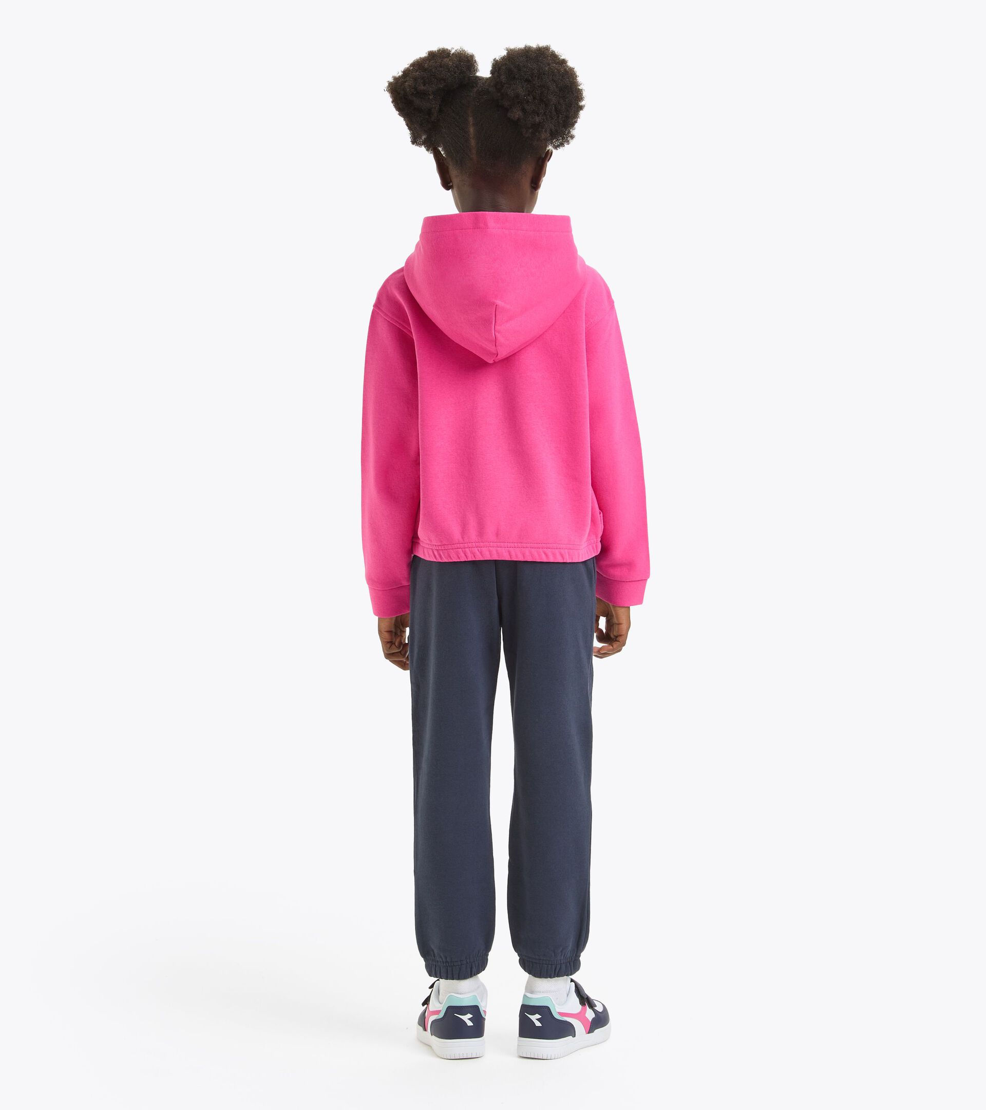 Tuta sportiva - Bambino JG. TRACKSUIT HD FZ GLOSS ROSA SHOCKING/BLU CLASSICO - Diadora