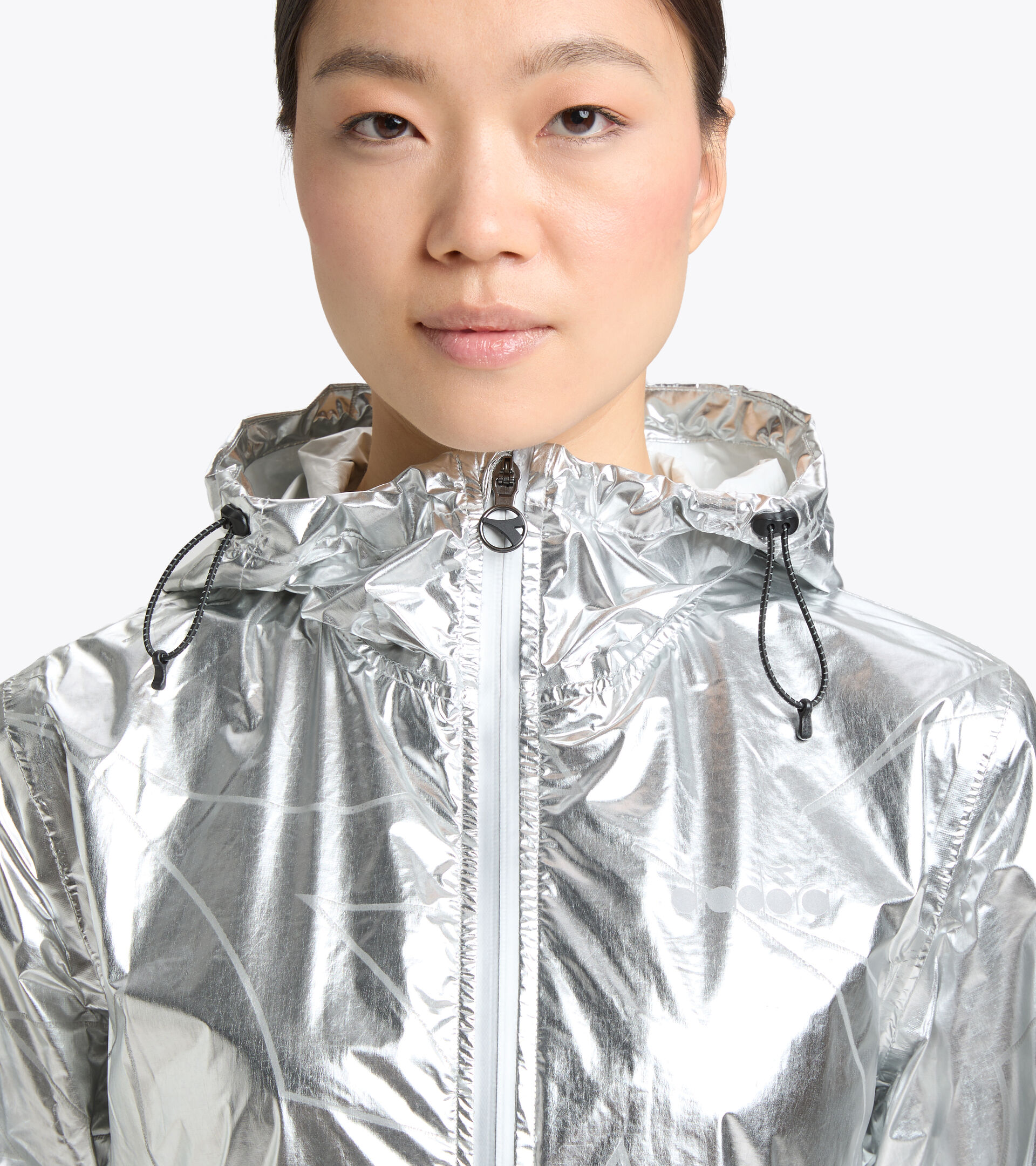 Waterproof running jacket - Women L. RAIN LOCK JACKET SILVER REFLEX - Diadora