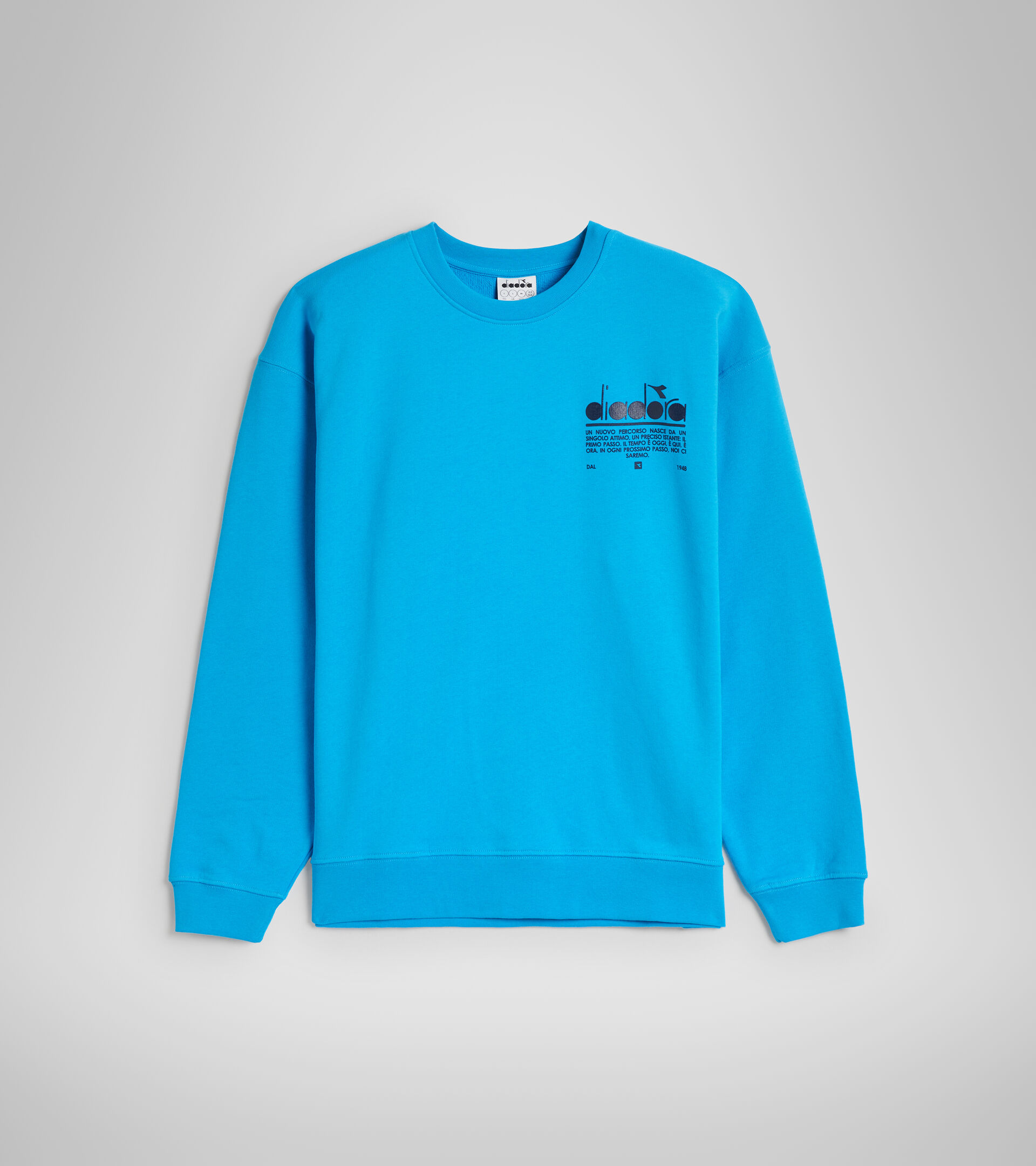 Organic cotton round-neck sweatshirt - Unisex SWEATSHIRT CREW MANIFESTO SKY BLUE INTENSE - Diadora