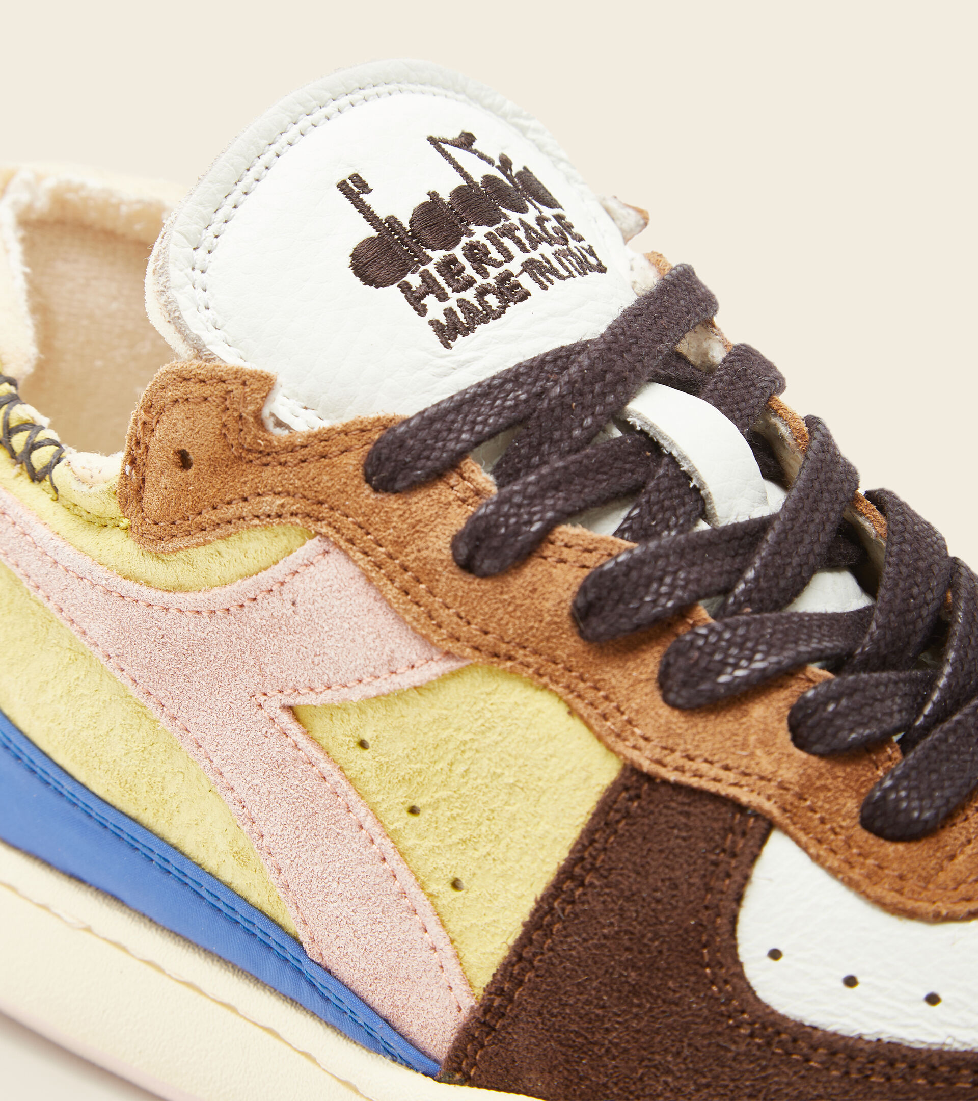 Chaussures Heritage Made in Italy - Unisexe MI BASKET ROW CUT CHOCO BREAKFAST JAUNE UTILITY - Diadora