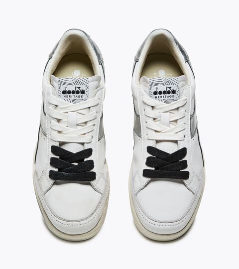 Heritage Shoe in Metallic Leather - Women&rsquo;s PRESTIGE METALLIC WN WHITE/SILVER - Diadora