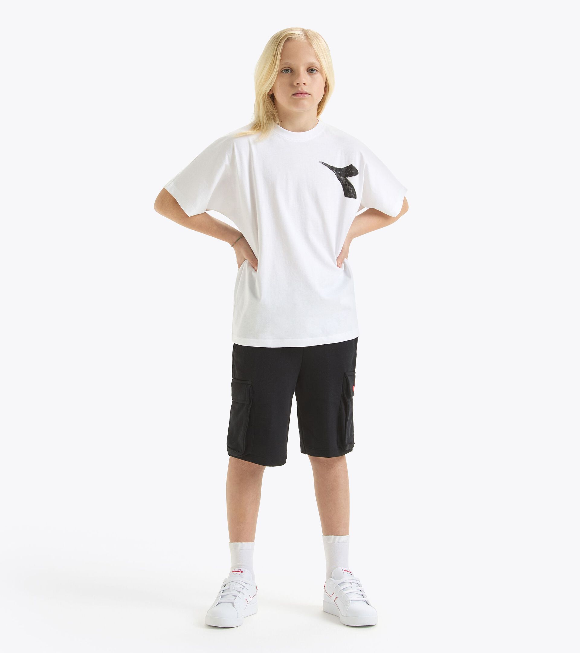 T-shirt in cotone - Bambino JB. T-SHIRT SS SL GRAFFITI BIANCO ANTICO - Diadora