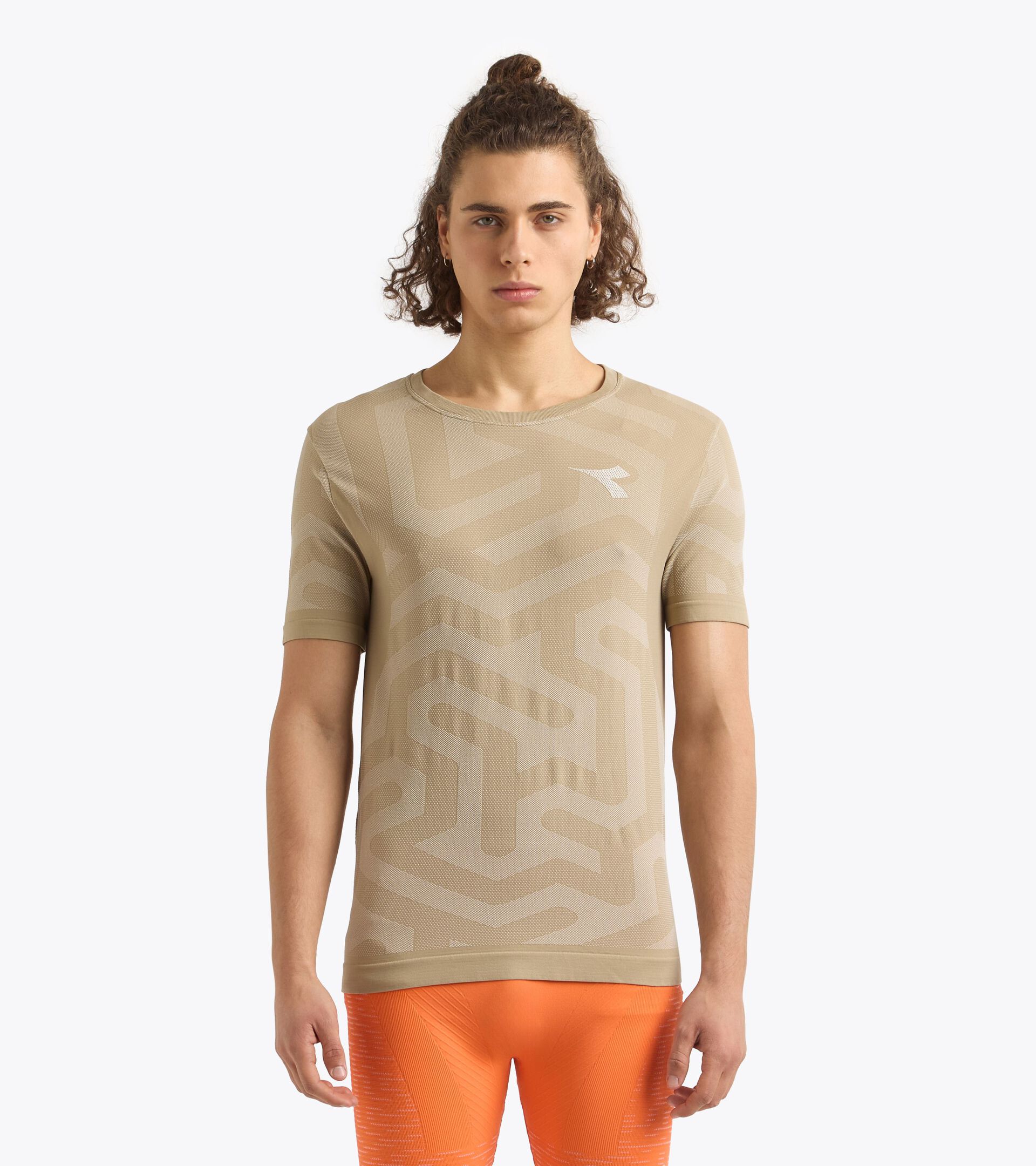 Maglia tecnica termoregolante - Running - Uomo SS T-SHIRT STRATOUNO BEIGE HUMUS - Diadora