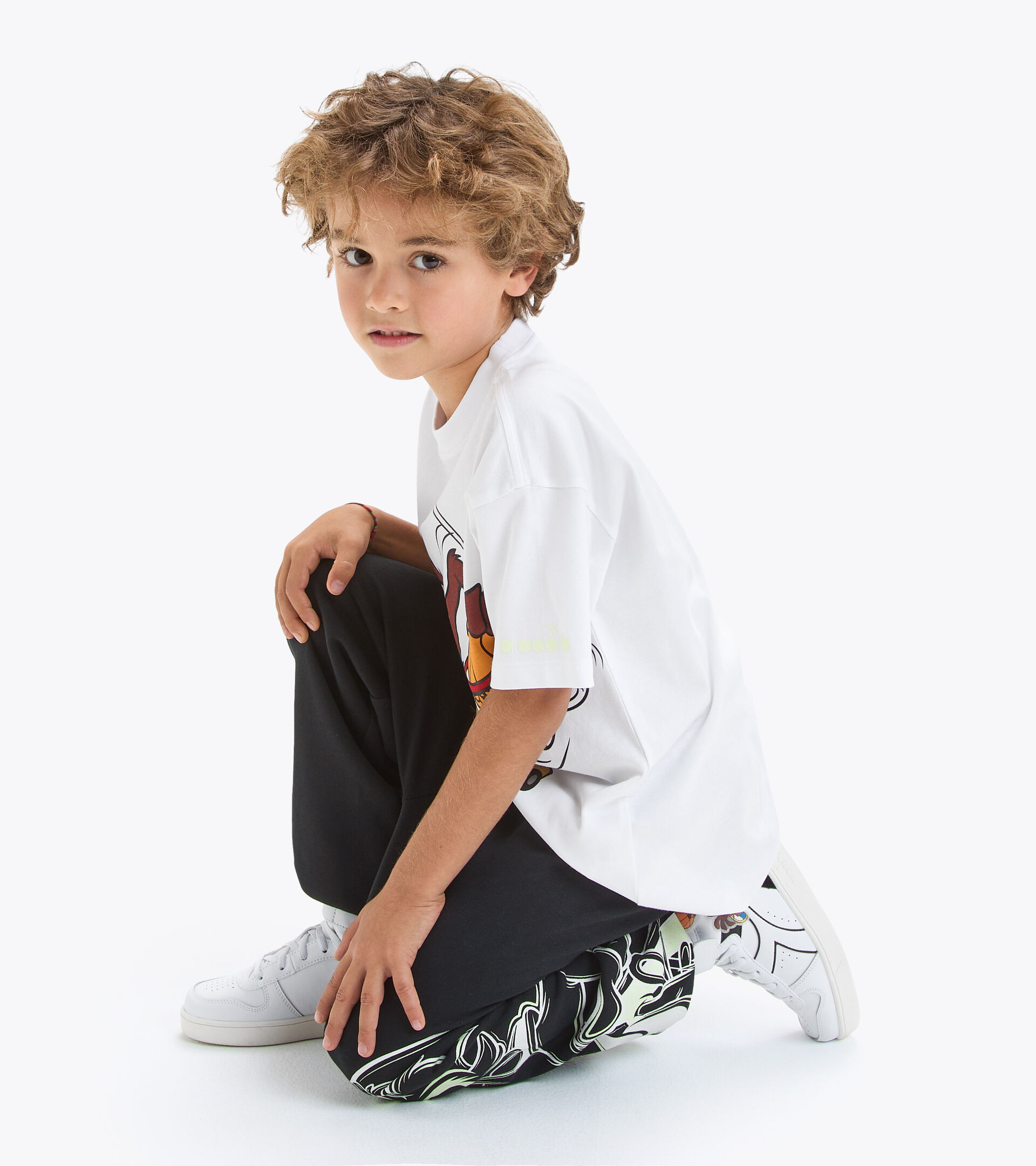 Sports T-shirt - Kids JU.T-SHIRT SS WB OPTICAL WHITE + D - Diadora