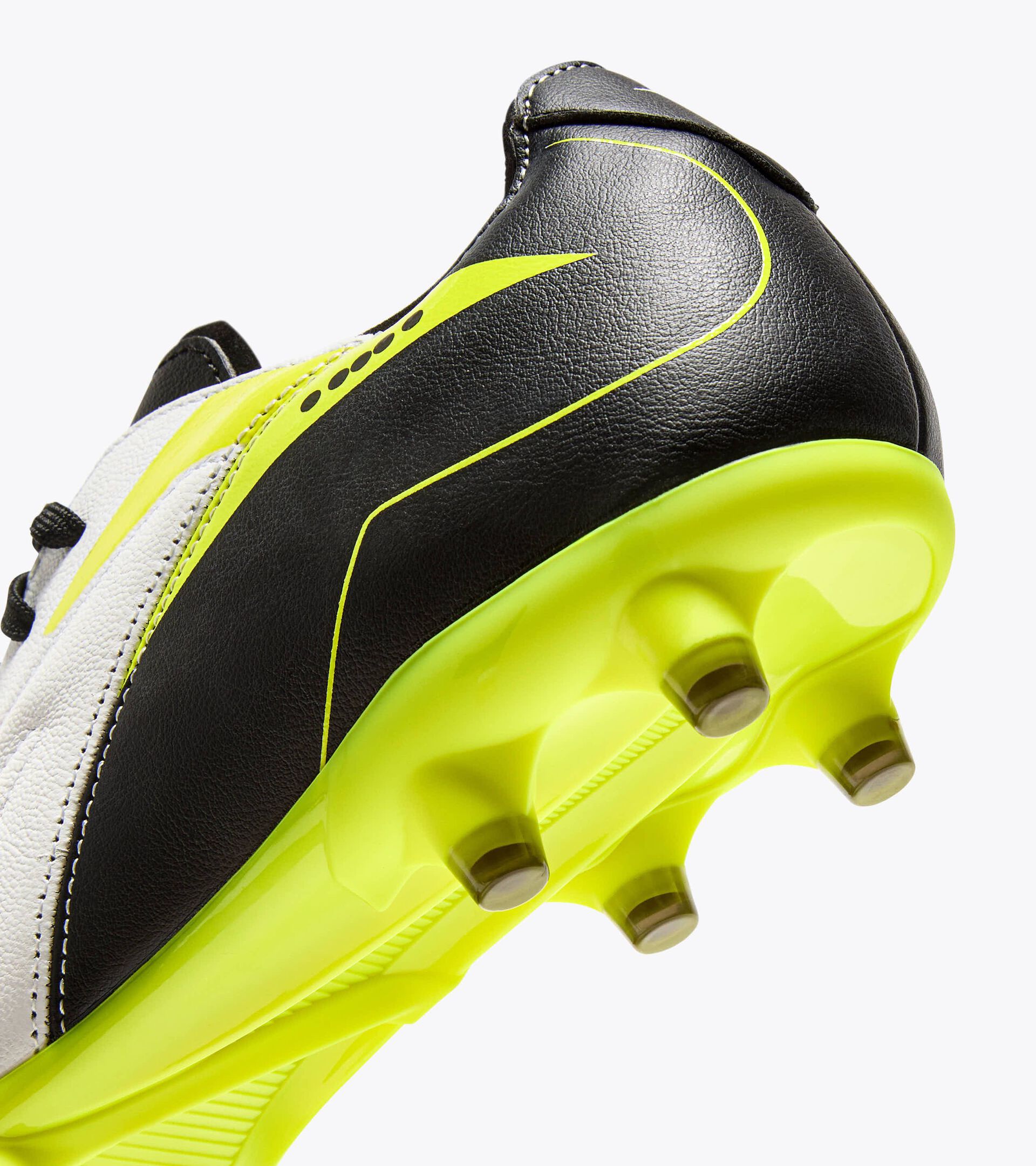 Leather calcio boots for firm grounds - All-gender MAXIMUS ICON LT SLP12 BLACK/WHITE/YELLOW FL DD - Diadora