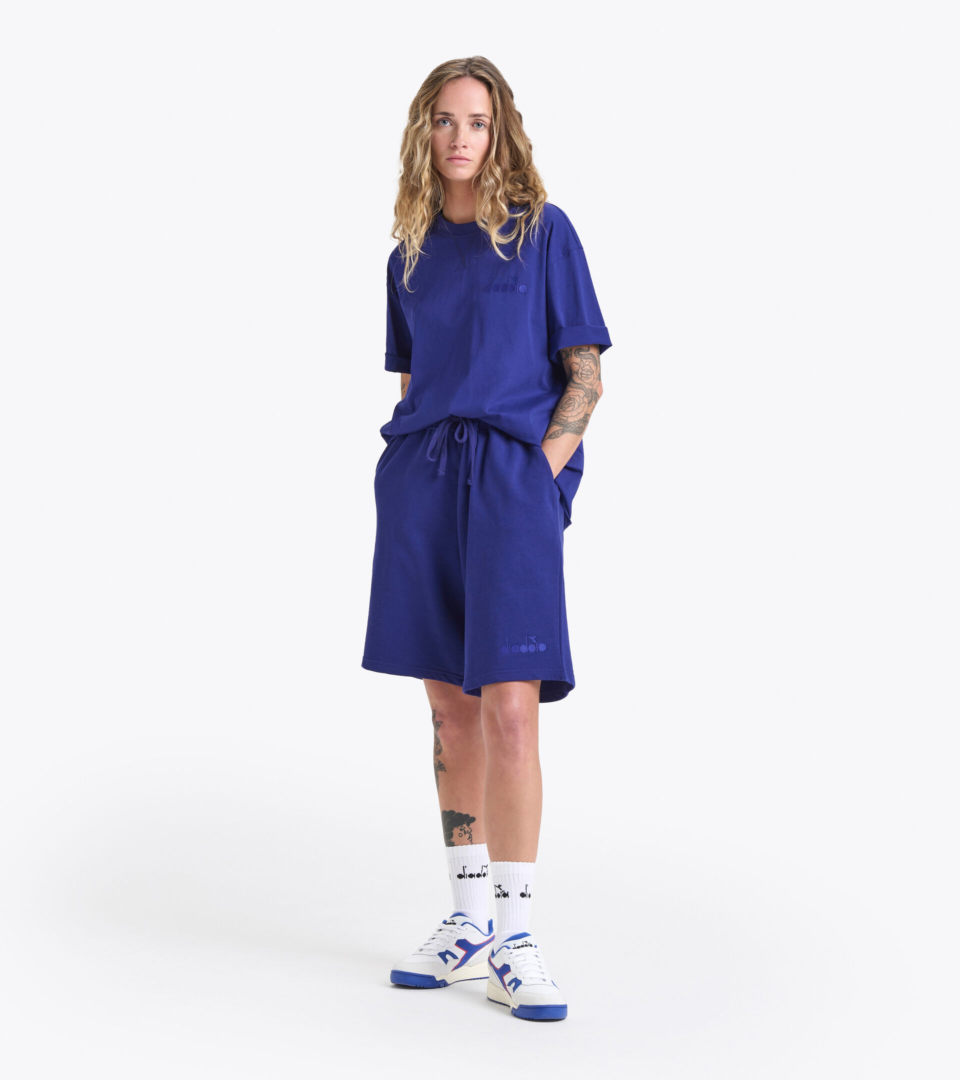 Cotton t-shirt - Gender neutral T-SHIRT SS SPW LOGO BLAUDRUCK - Diadora