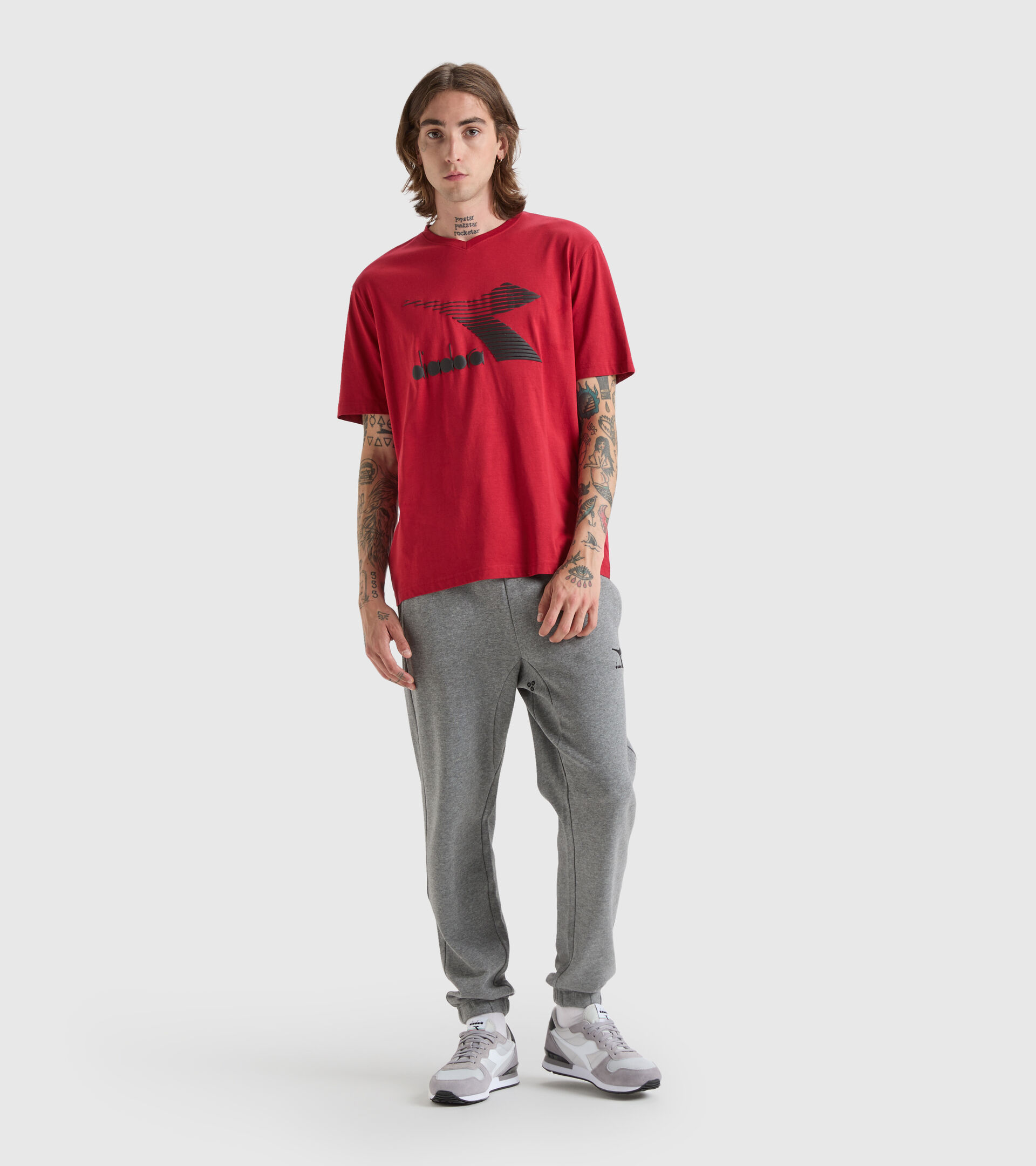 Cotton T-shirt - Men T-SHIRT SS DRIFT SCARLET SAGE - Diadora