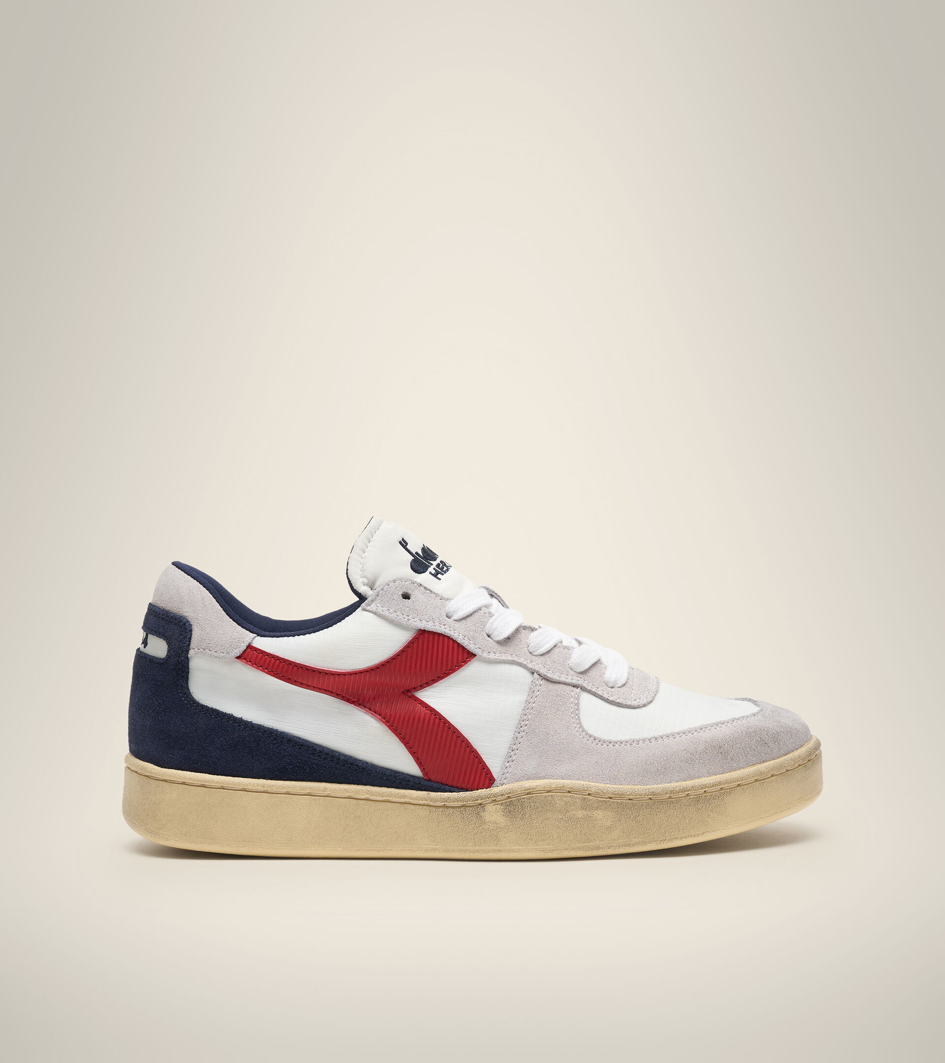 Heritage shoe - Unisex MI BASKET LOW RIPSTOP WHITE/BLUE PRINT - Diadora