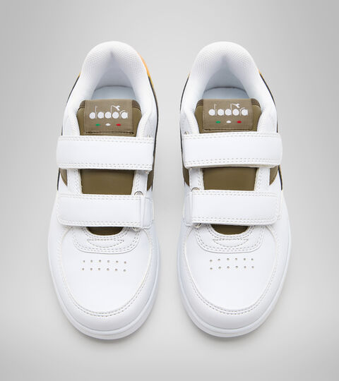 RAPTOR LOW PS, BLANC/OLIVE FONCE Chaussures de sport - Garçon 4-8 ans RAPTOR LOW PS BLANC/OLIVE FONCE - Diadora