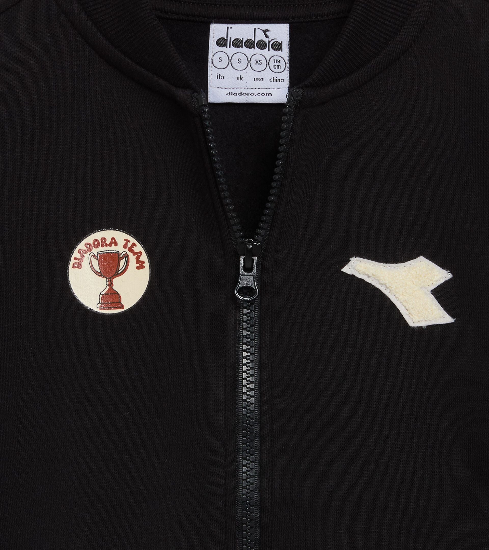 Cotton-look tracksuit - Regular fit - Boys JB. TRACKSUIT FZ LOGO (BR) BLACK - Diadora