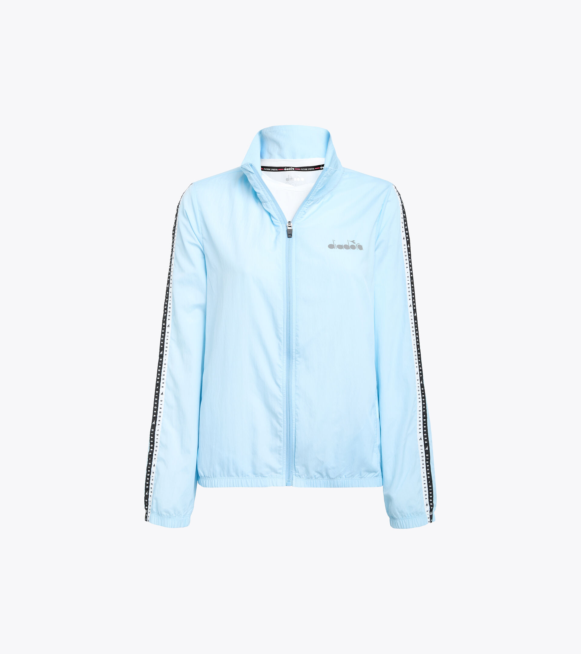 Running windproof jacket - Women L. MULTILAYER JACKET BE ONE BRIGHT BABY BLUE - Diadora