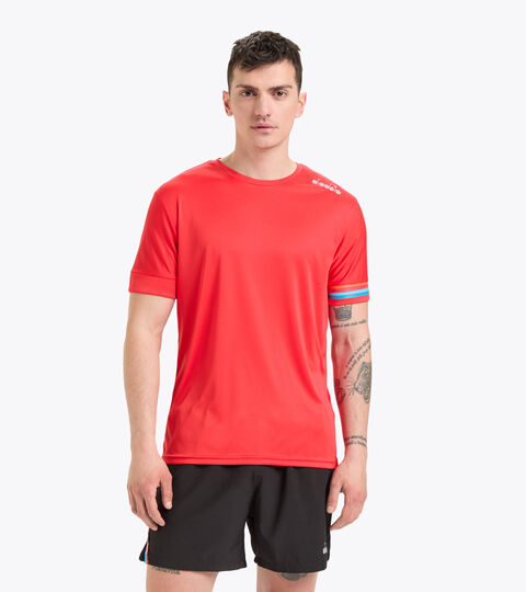 Short-sleeved running T-shirt - Men SS CORE TEE FER.RED ITALY - Diadora