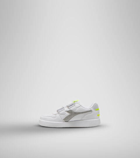 PLAYGROUND PS GIRL, WHITE/YELLOW FLUO. Sports shoes - Kids 4-8 years PLAYGROUND PS GIRL WHITE/YELLOW FLUO. - Diadora