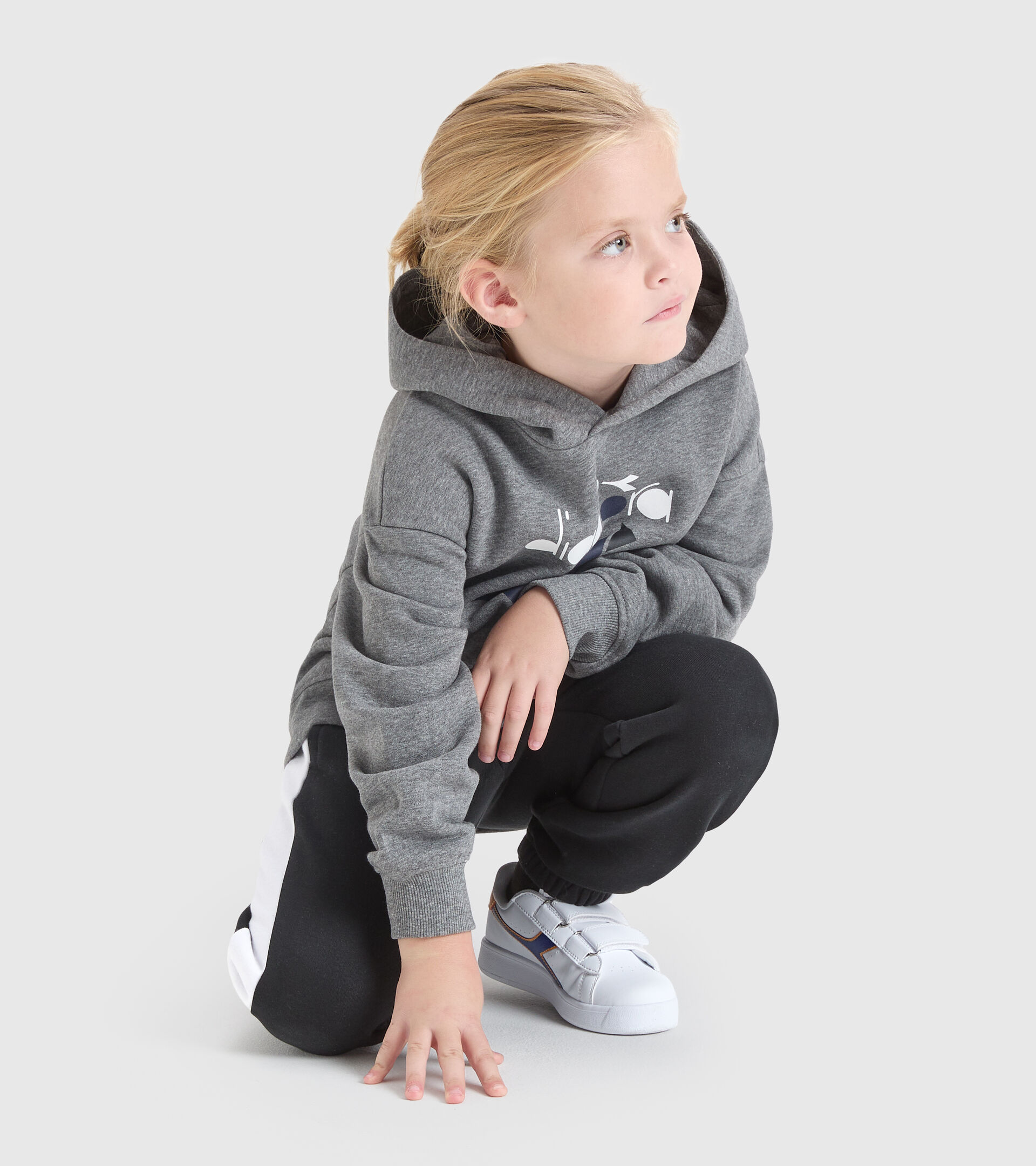 Hooded sweatshirt - Kids JB.HOODIE SWEAT TWISTER DARK GRAY MELANGE (C6096) - Diadora