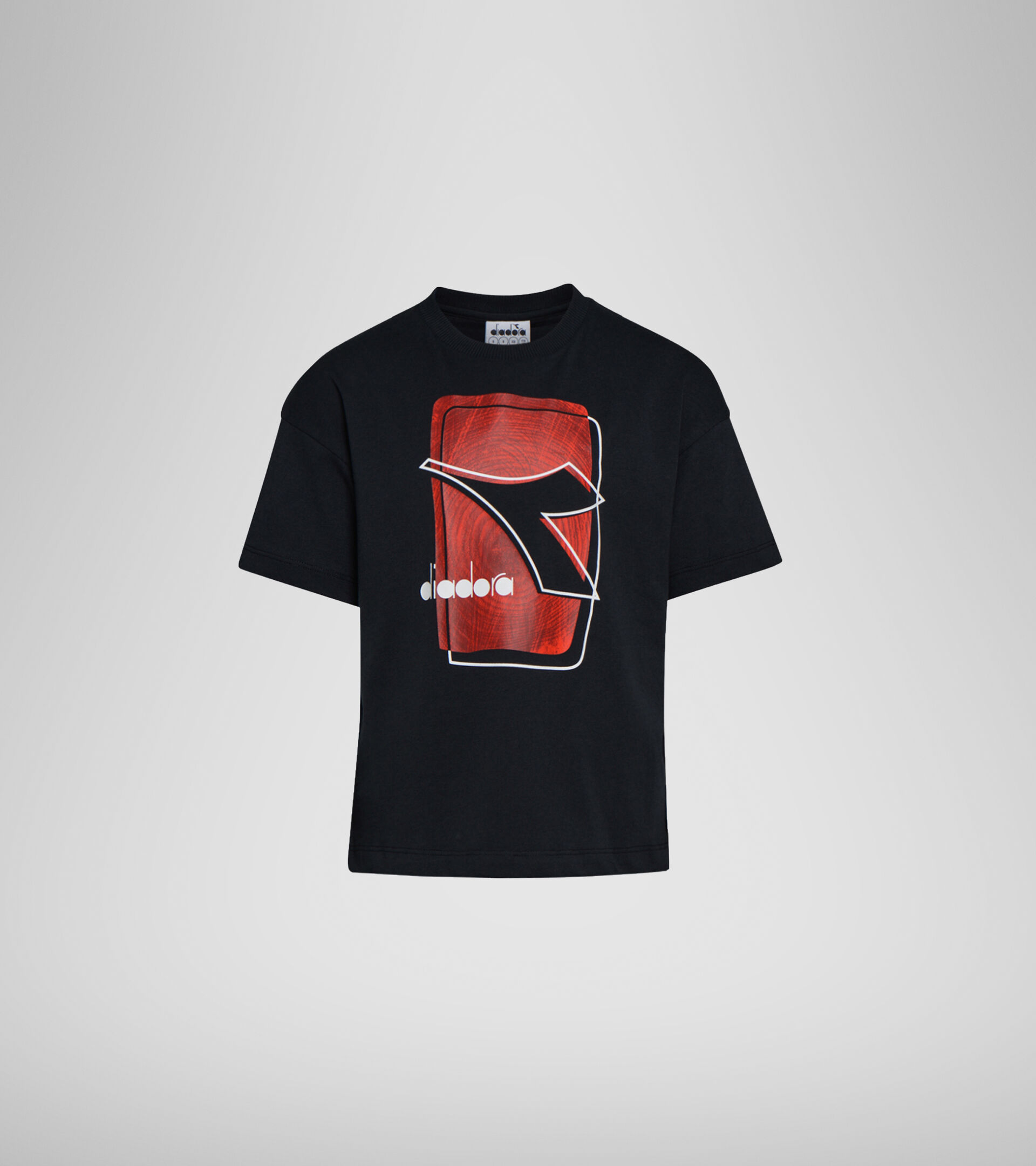 T-shirt with logo - Boys and girls JU. T-SHIRT SS ELEMENTS BLACK - Diadora