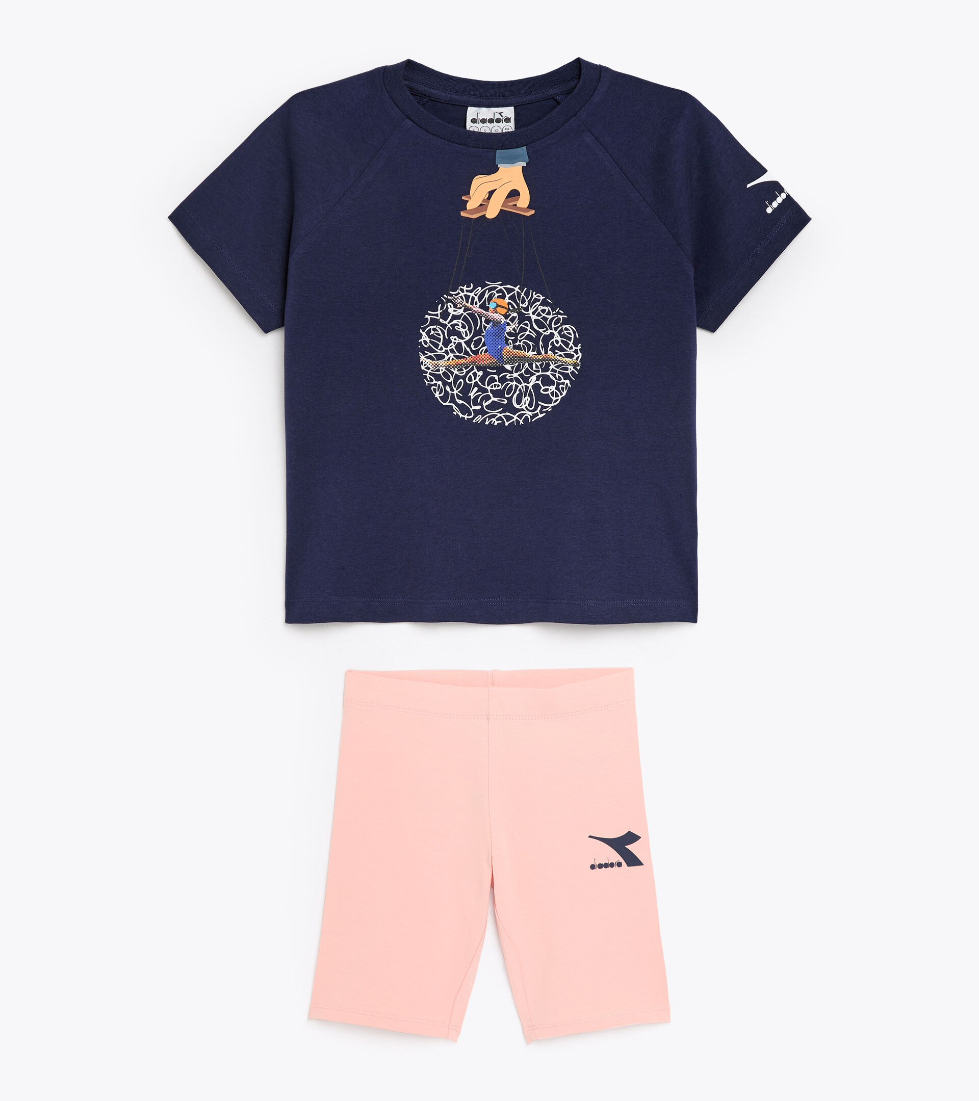 Komplettset - Mädchen JG.SET SS SPORT ART MARINEBLAU - Diadora