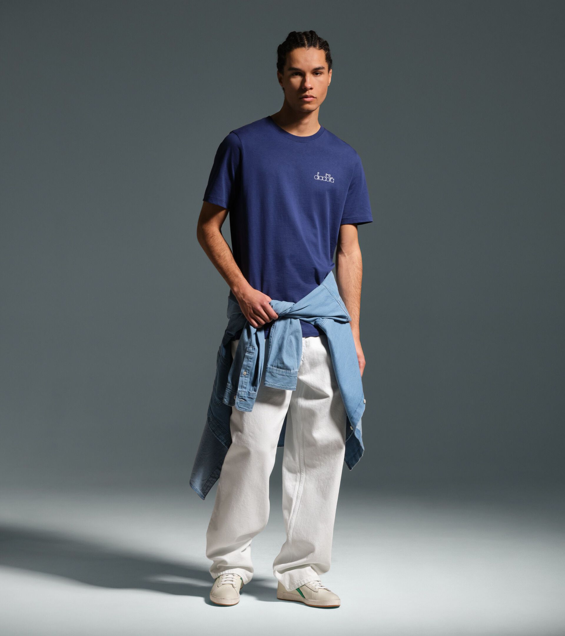 T-Shirt Logo - Herren
 T-SHIRT SS LOGO EXC. I BLAU BAUERNROSE - Diadora