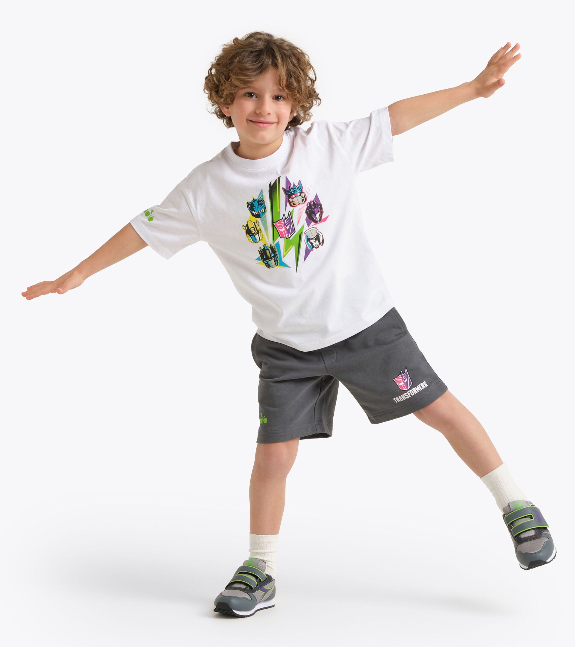 T-Shirt Transfomers - M&auml;dchen und Jungen JU. T-SHIRT SS TRANSFORMERS STRAHLENDE WEISS/SCHWARZ - Diadora