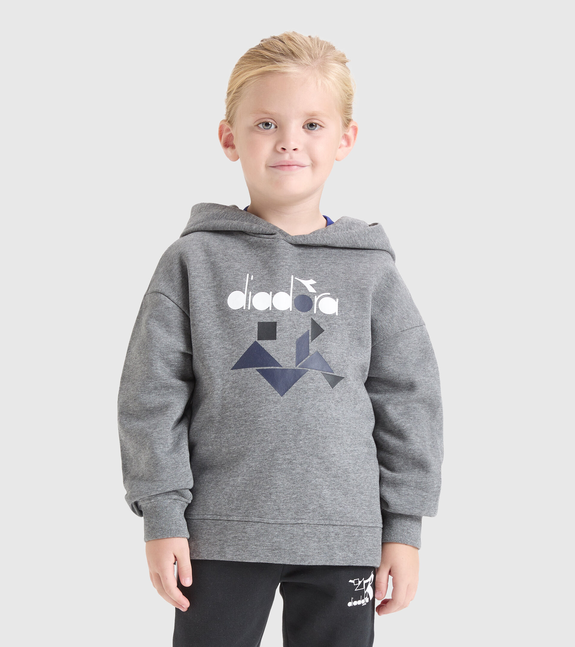 Felpa con cappuccio - Bambino JB.HOODIE SWEAT TWISTER GRIGIO MELANGE SCURO - Diadora