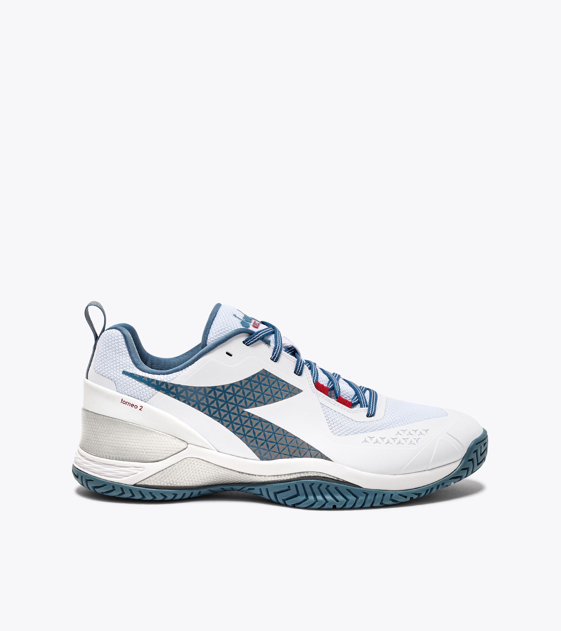 Scarpe Da Tennis Diadora B.ICON 2 Clay - Uomo, Bianco/Oceanview/Salsa, Taglia 11