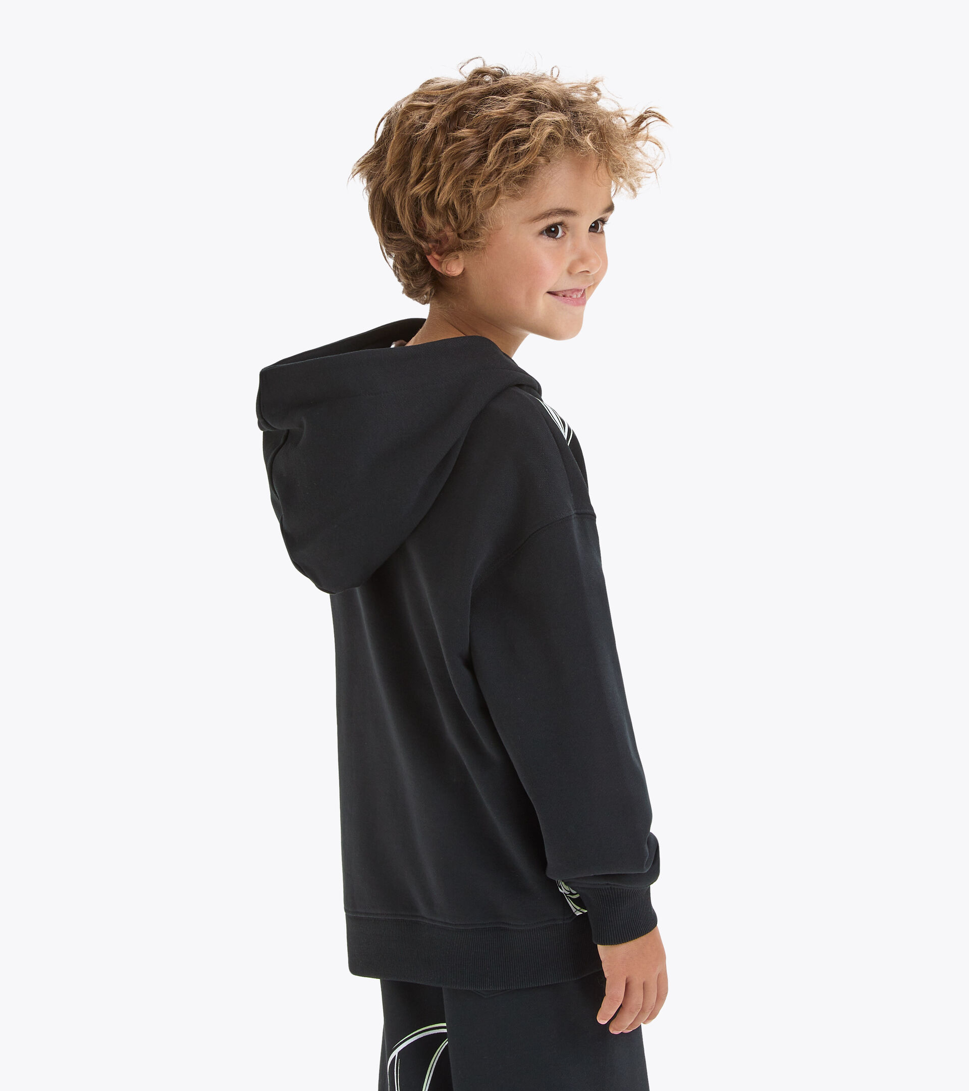 Hooded sweatshirt - Kids JU.HOODIE WB BLACK/OPTICAL WHITE - Diadora