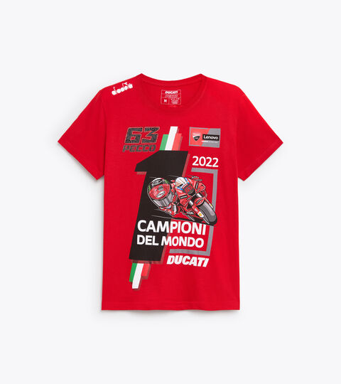 T-shirt célébration | diadora X Ducati Corse  T-SHIRT DUCATI CAMPIONE MGP22 DUCATI MGP ROUGE/NOIR - Diadora