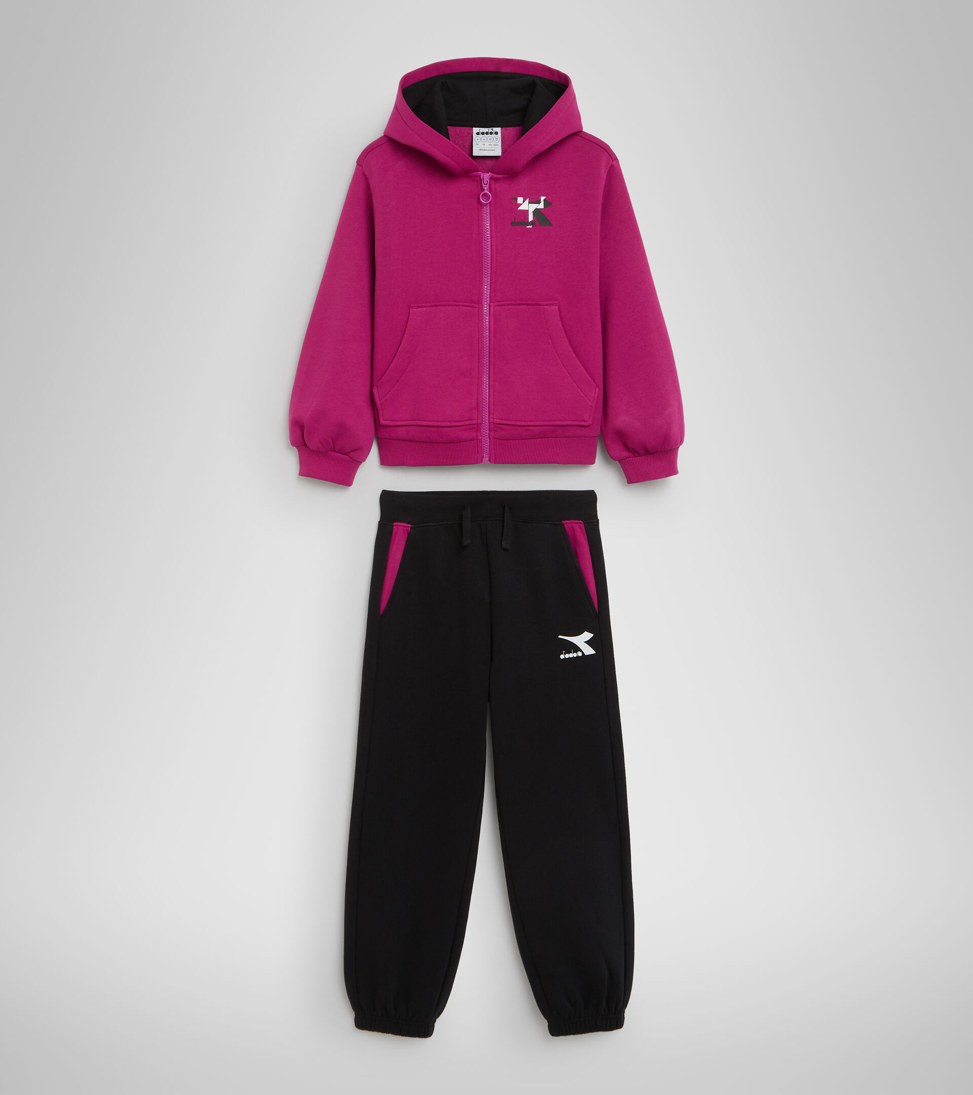 Sports tracksuit - Girls JG.TRACKSUIT HD FZ GLEE VIOLET RASPBERRY - Diadora