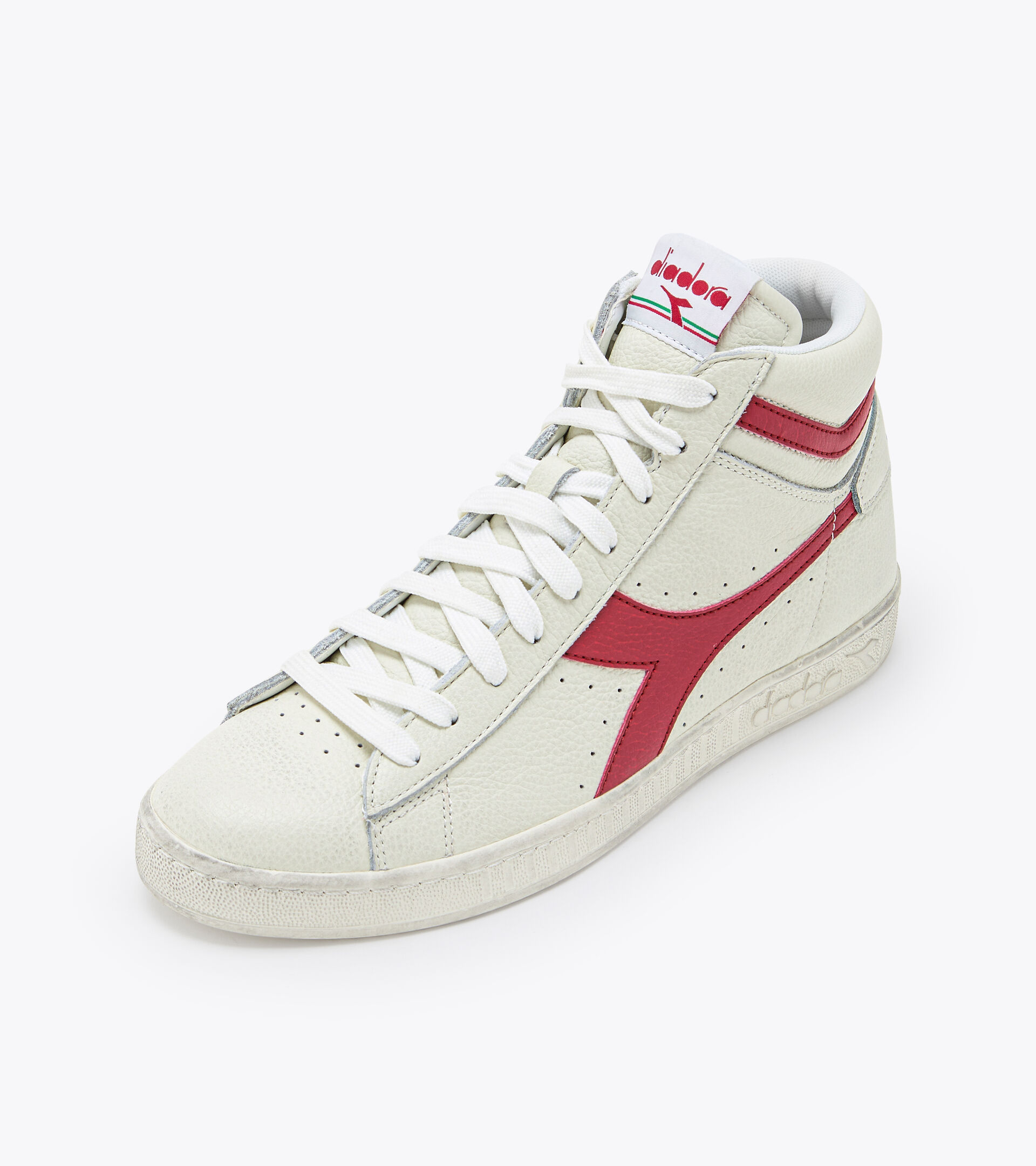 Sporty sneakers - Unisex GAME L HIGH WAXED WHITE/RED PEPPER - Diadora