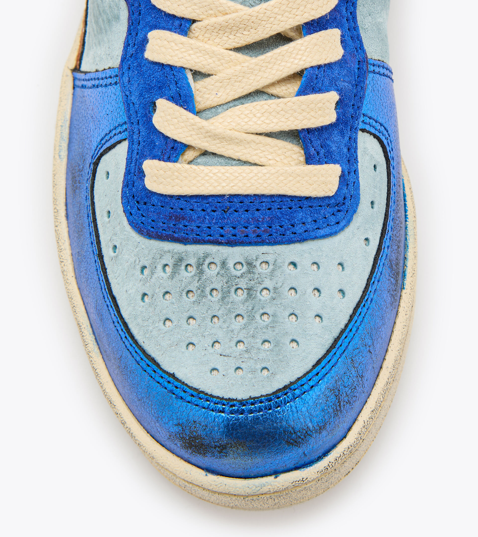 Heritage shoes - Women MI BASKET METAL PIGSKIN USED WN STARLIGHT BLUE - Diadora