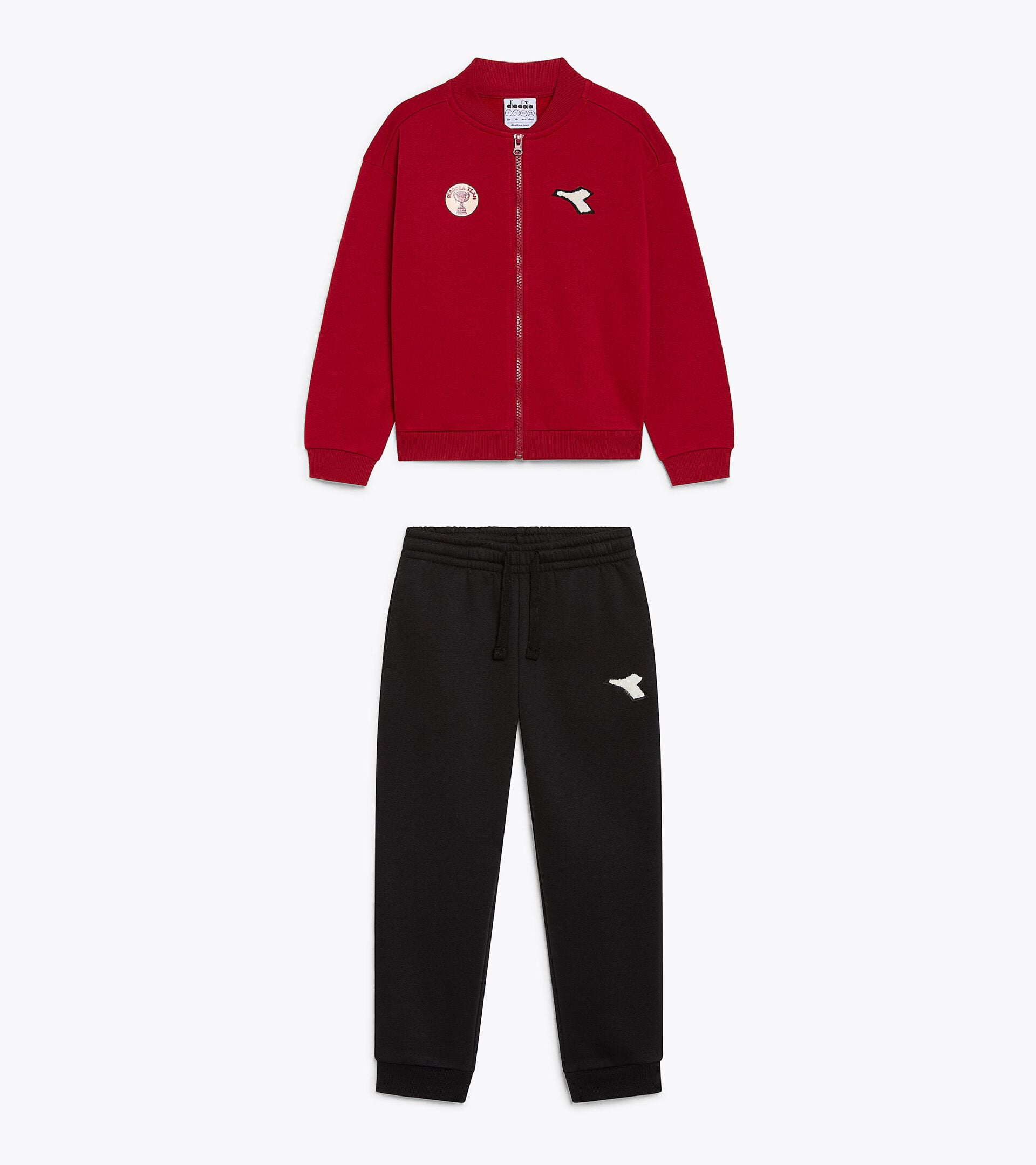 Cotton-look tracksuit - Regular fit - Boys JB. TRACKSUIT FZ LOGO (BR) EMBOLDENED - Diadora