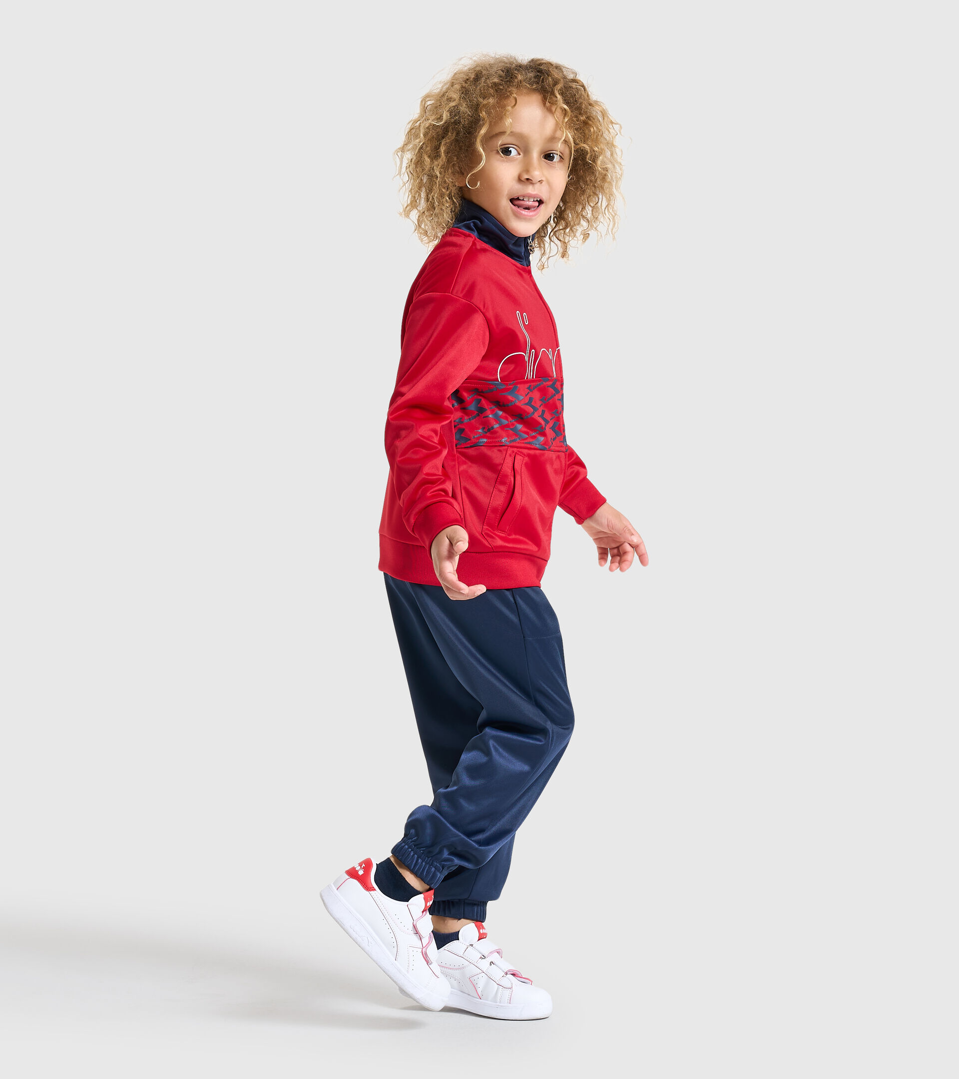 Tracksuit - Kids JB.TRACKSUIT FZ HOOPLA TANGO RED - Diadora